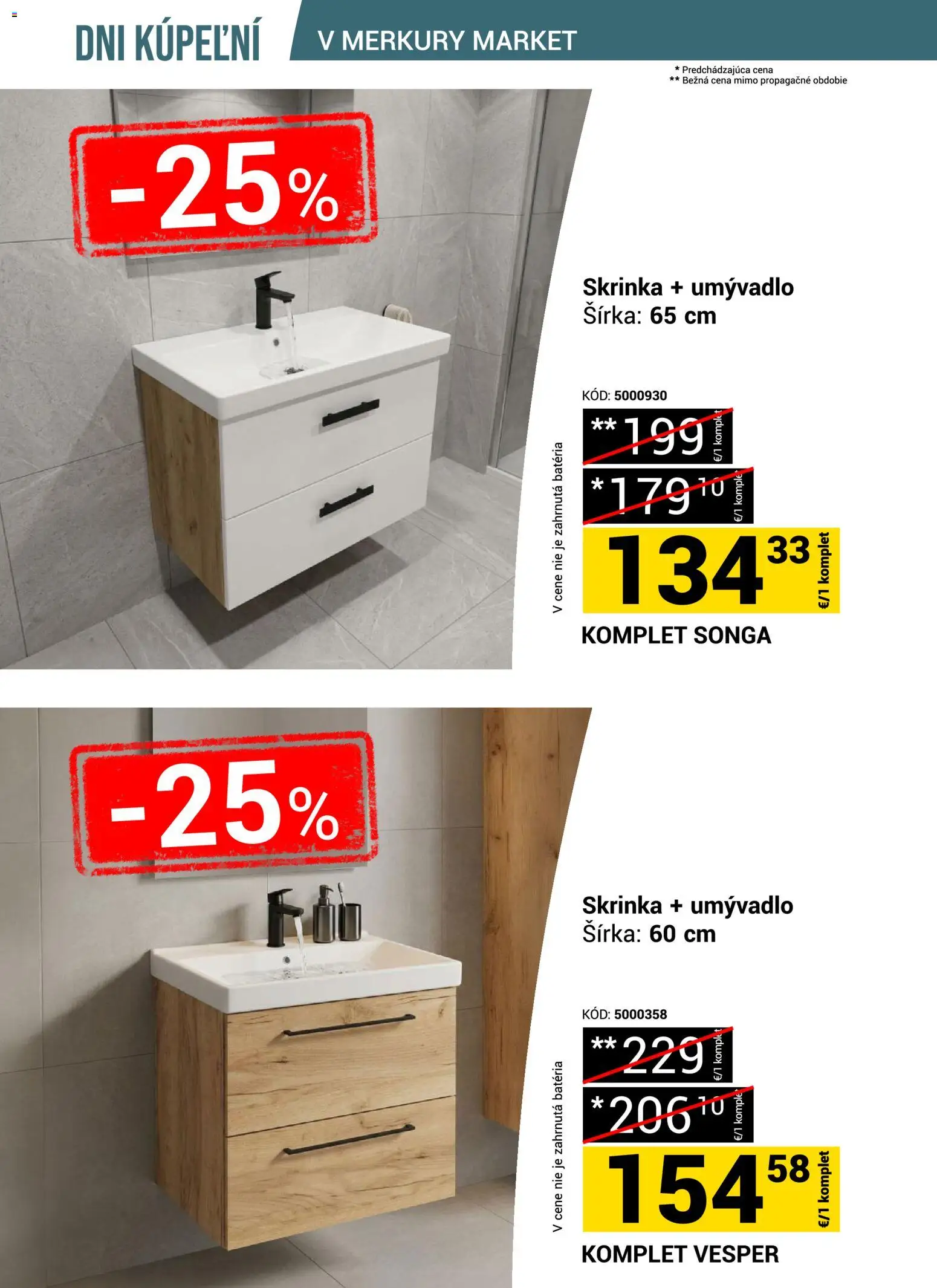 Nové Merkury Market akcie – leták je platný od 18.07.2026 | Strana: 11 | Produkty: Skrinka, Umývadlo, Batéria