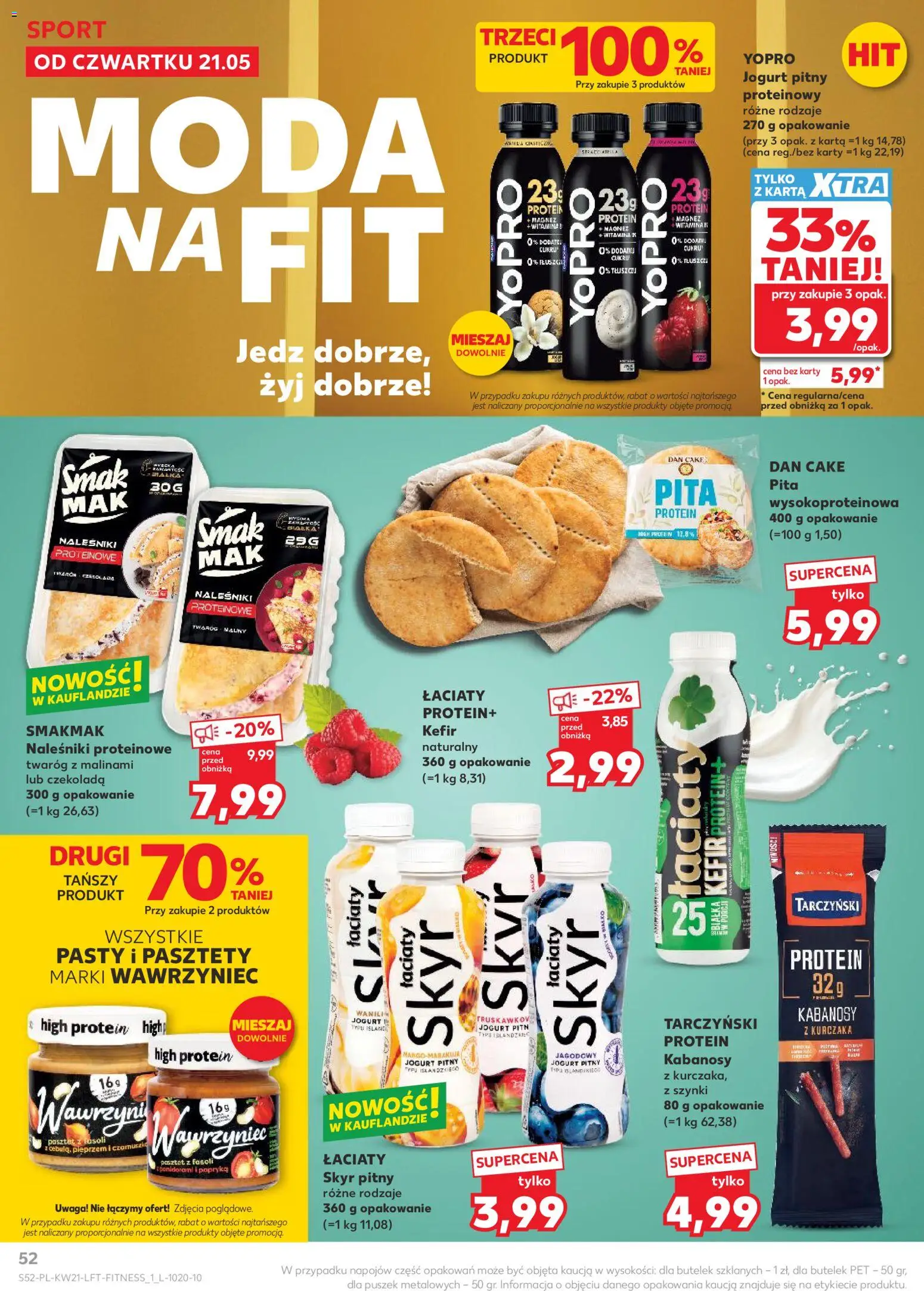 Kaufland Polsko leták od 21.05.2026 | Strana: 52 | Produkty: Kefír, Jogurt, Karty, Protein