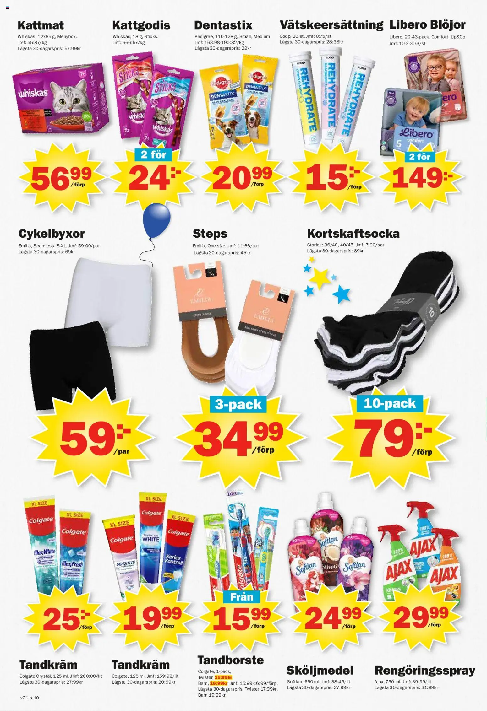 Pekås reklamblad aktuell från 18.05.2026 | Sida: 10 | Produkter: Tandkräm, Tandborste, Sköljmedel, Cykelbyxor