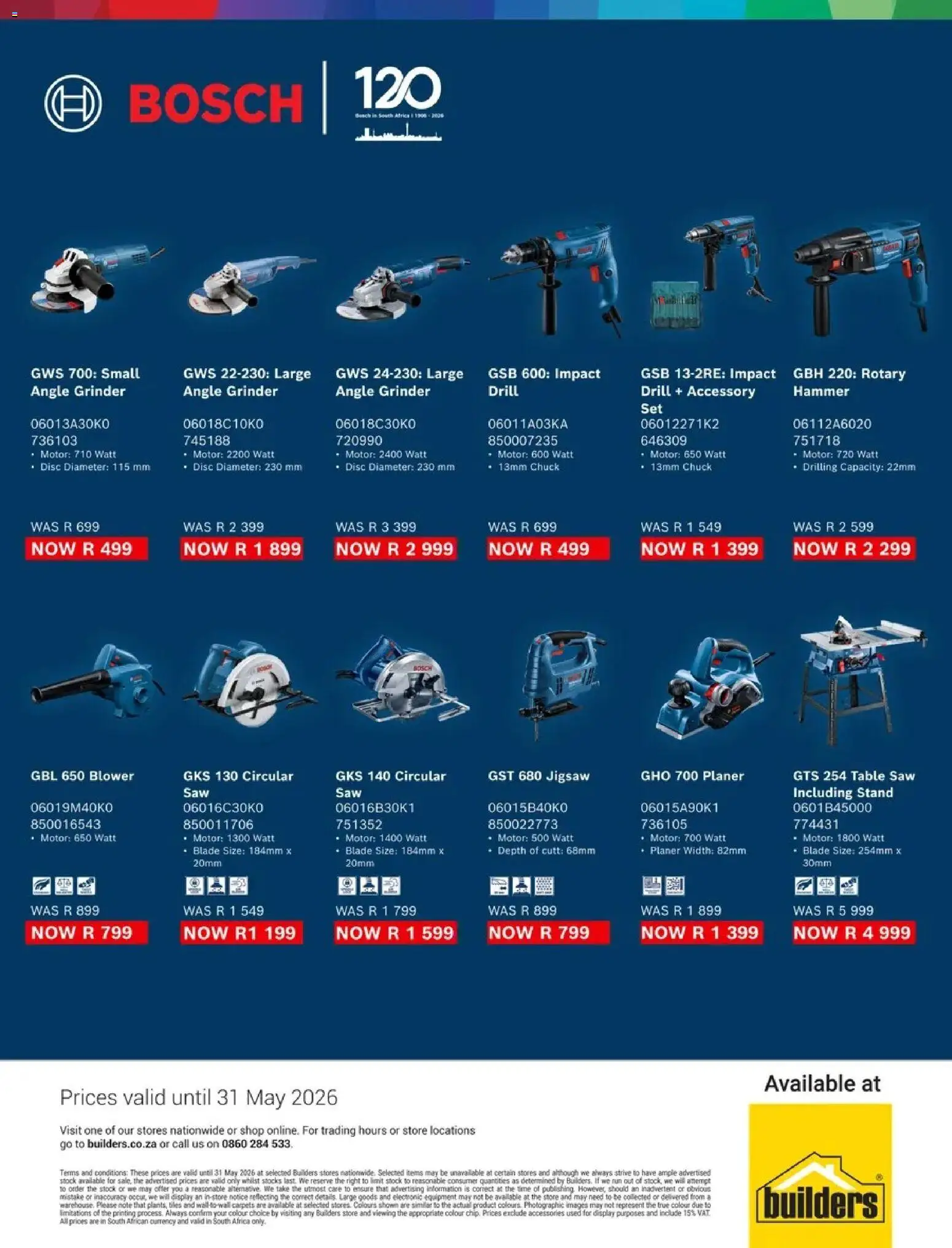 New Builders catalogue – valid from 19.01.2026 | Page: 2 | Products: Grinder, Drill, Jigsaw, Stock
