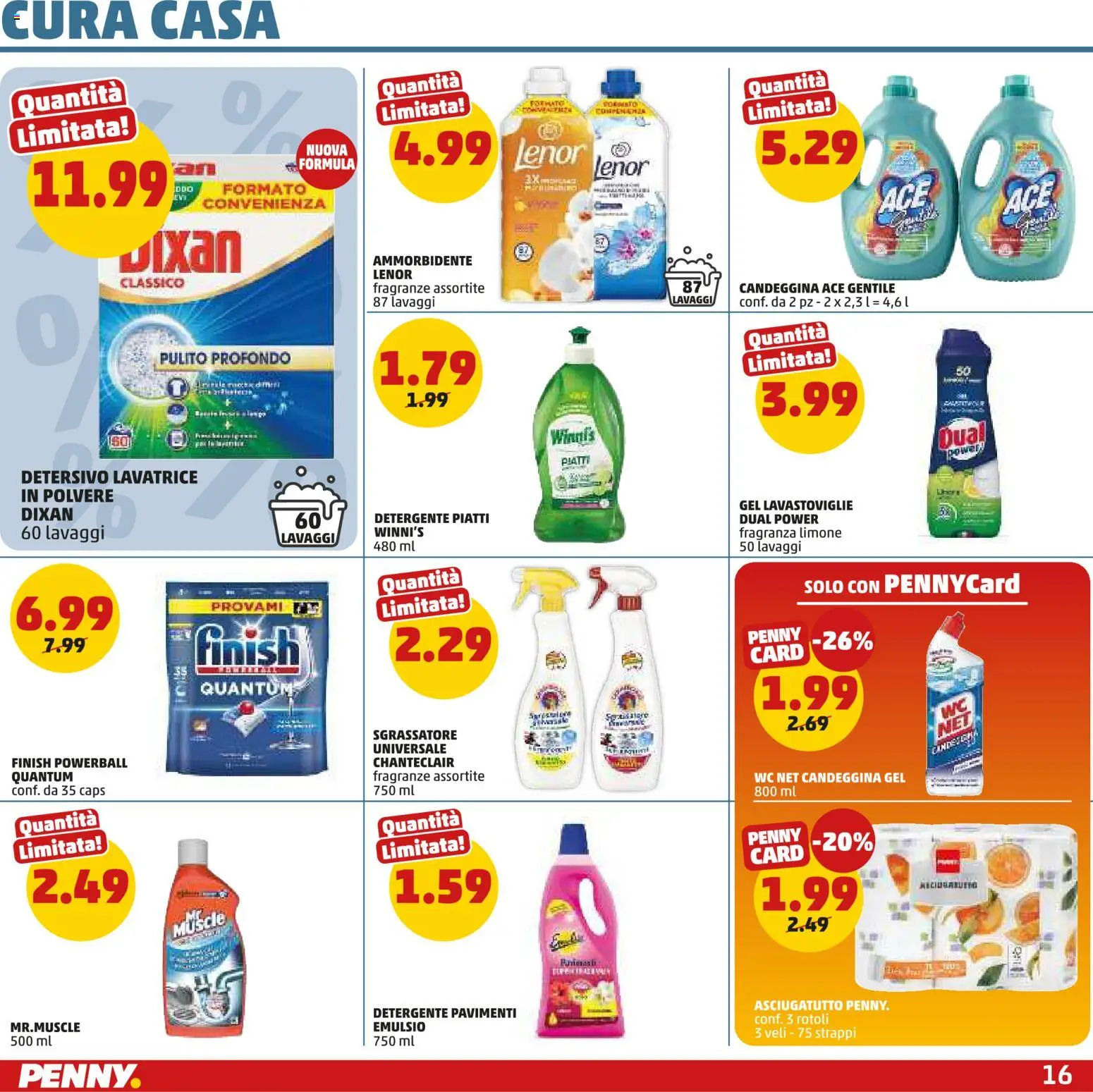 Volantino PENNY del 04.06.2026 | Pagina: 16 | Prodotti: Detergente, Candeggina, Limone, Asciugatutto