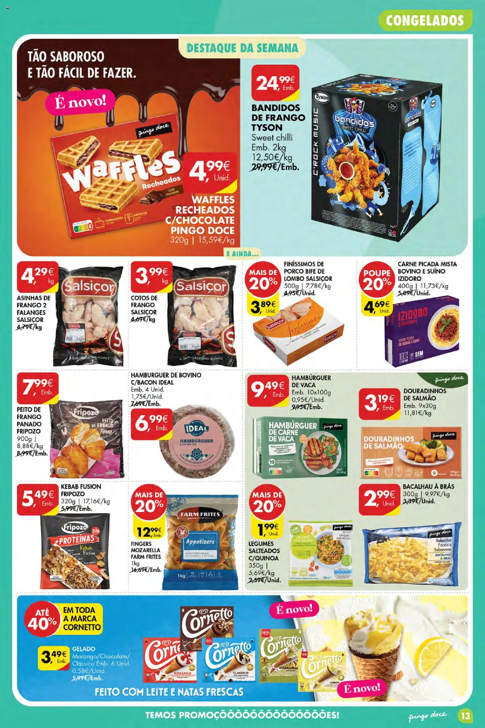 Pingo Doce Poupe Esta Semana Açores │ válido de 24/09/2026 | Página: 13 | Produtos: Bacalhau, Hambúrguer, Gelado, Bife