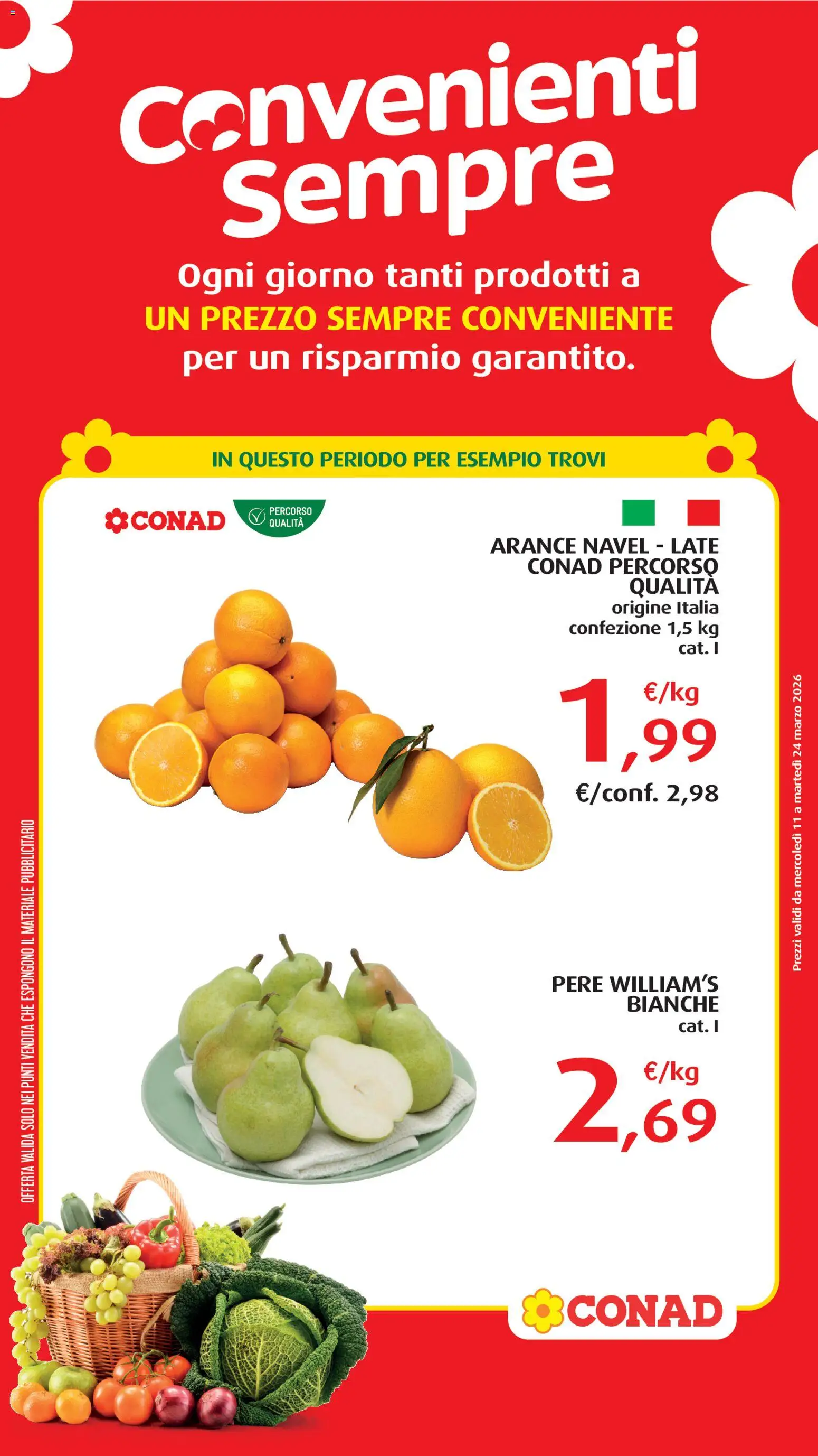 Volantino Conad del 11.03.2026 | Pagina: 1 | Prodotti: Arance