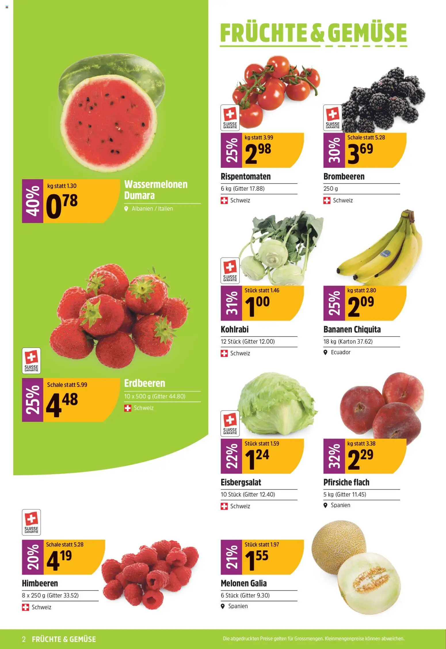 TopCC aktionen – gültig ab 03.08.2026 | Seite: 2 | Produkte: Gitter, Bananen, Erdbeeren, Früchte