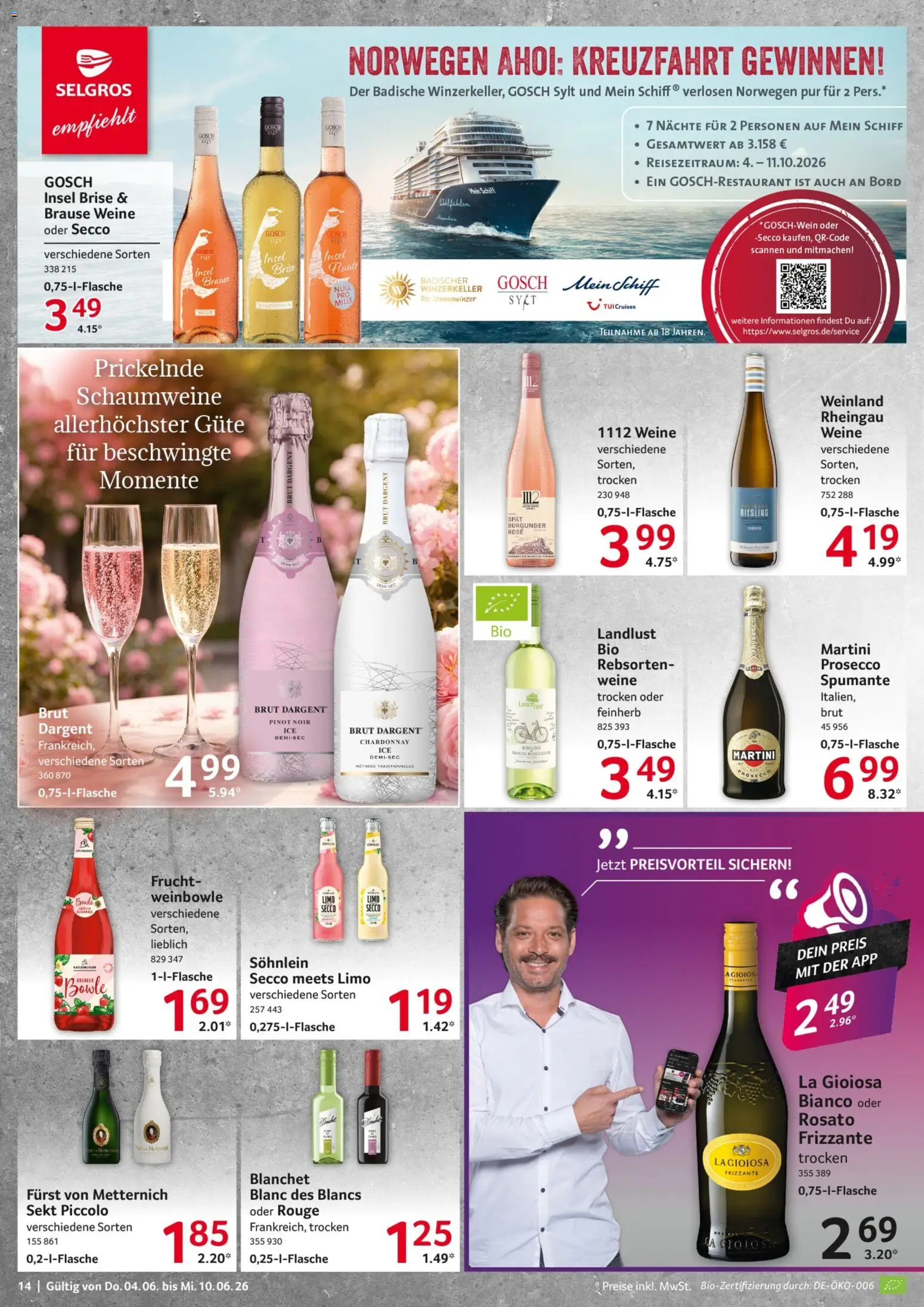 Selgros Prospekt – gültig ab 04.06.2026 | Seite: 14 | Produkte: Martini, Furst von metternich, Sekt, Brut dargent