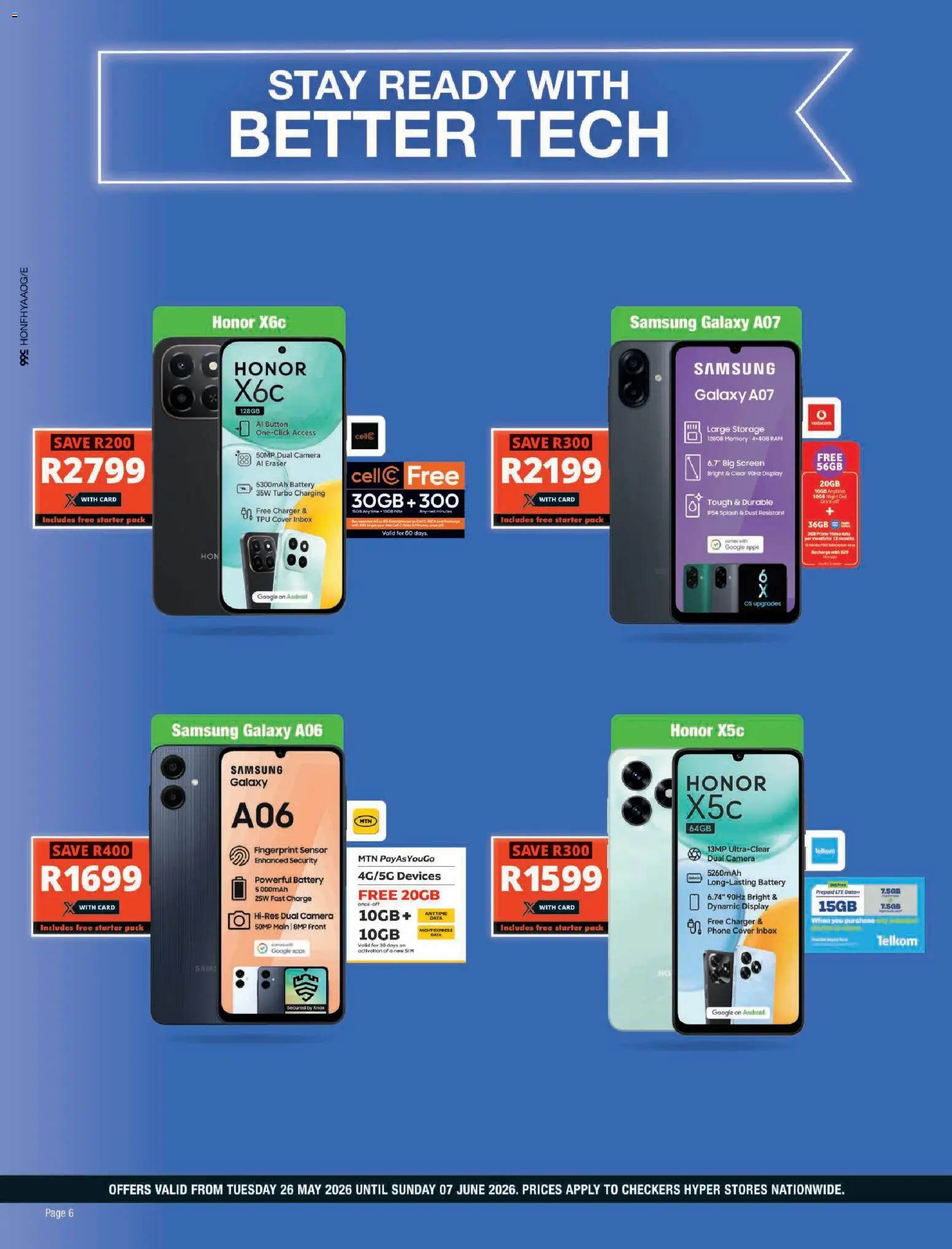 New Checkers catalogue – valid from 26.05.2026 | Page: 6 | Products: Sim, Cover, Phone, Battery