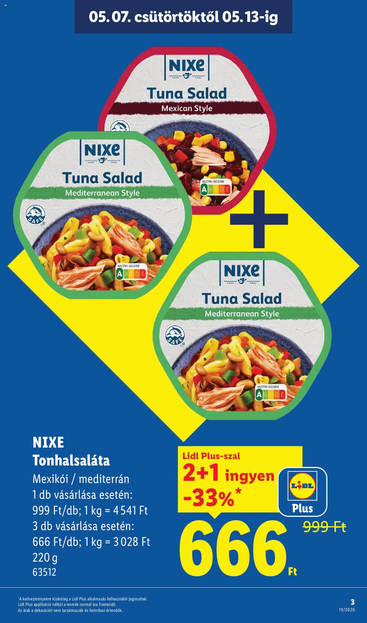 Lidl akciós ujság - amely érvényes a következő dátumtól: 07.05.2026 | Oldal: 3 | Termékek: Tonhalsaláta