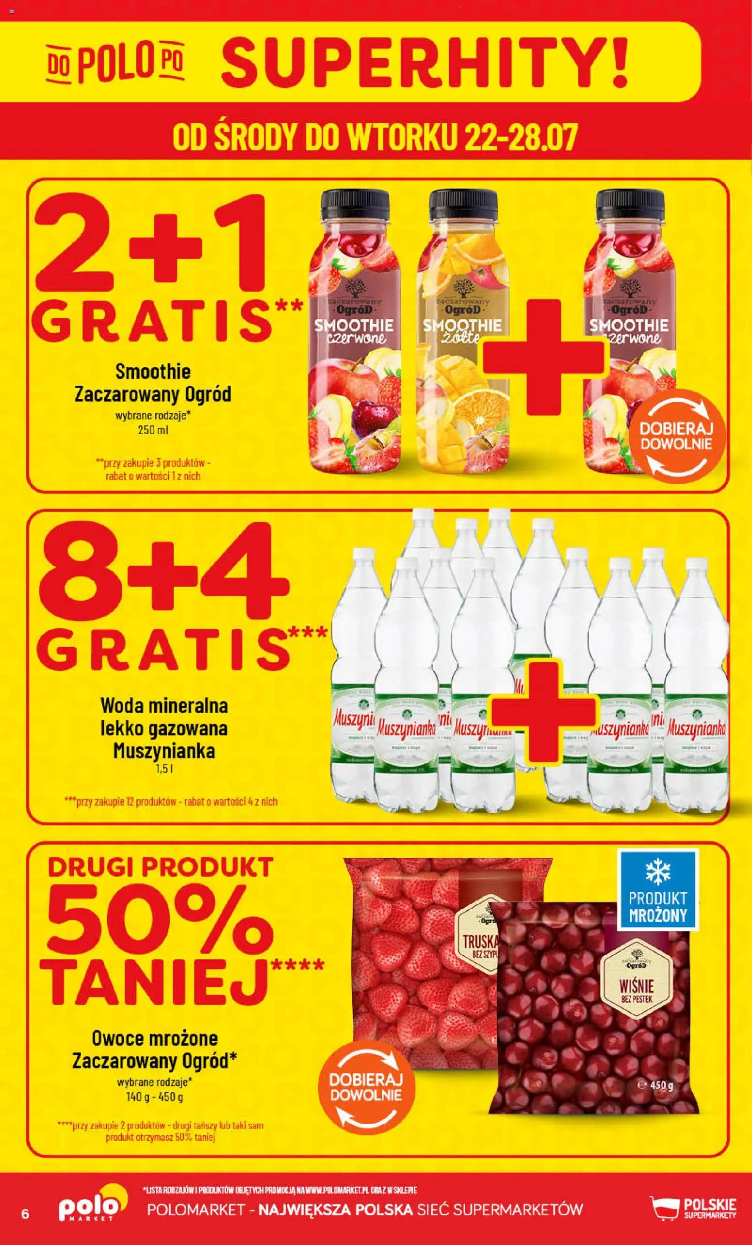POLOmarket gazetka od 22.07.2026 | Strona: 6 | Produkty: Smoothie, Muszynianka, Woda, Owoce