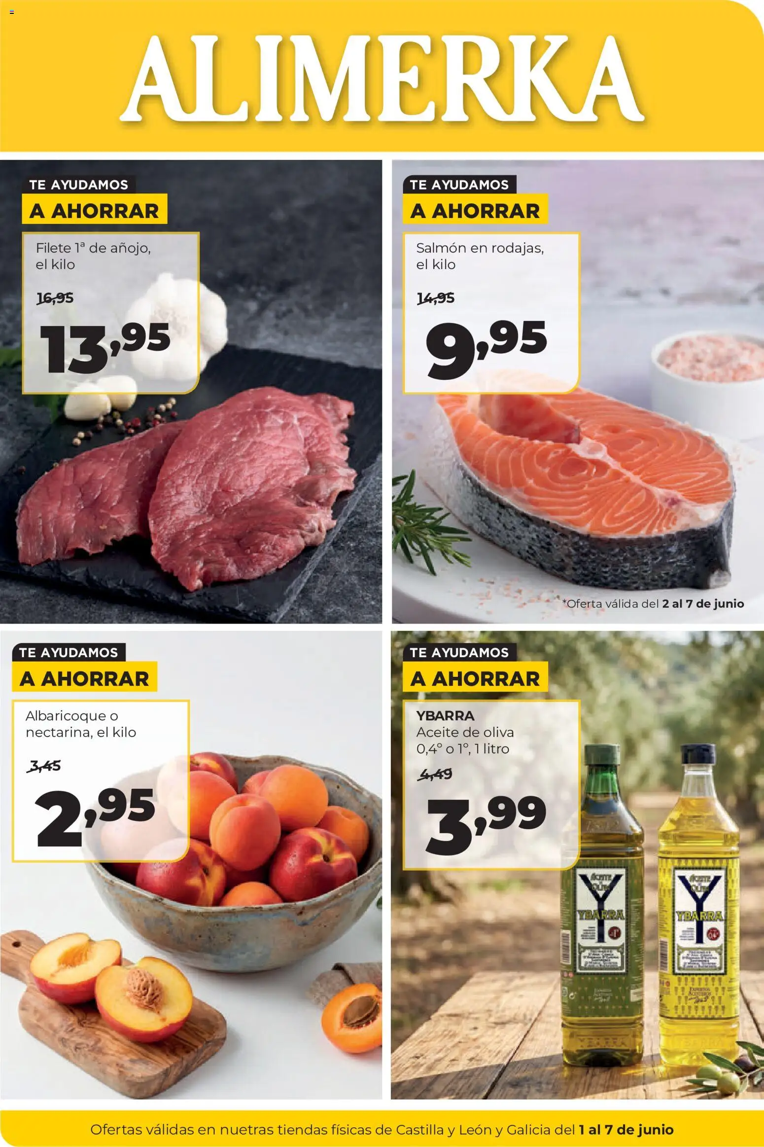Alimerka folleto Castilla y León │ válido desde el 01.06.2026 | Página: 1 | Productos: Té, Aceite de oliva, Αποφλοιωτής σκόρδου, Filete