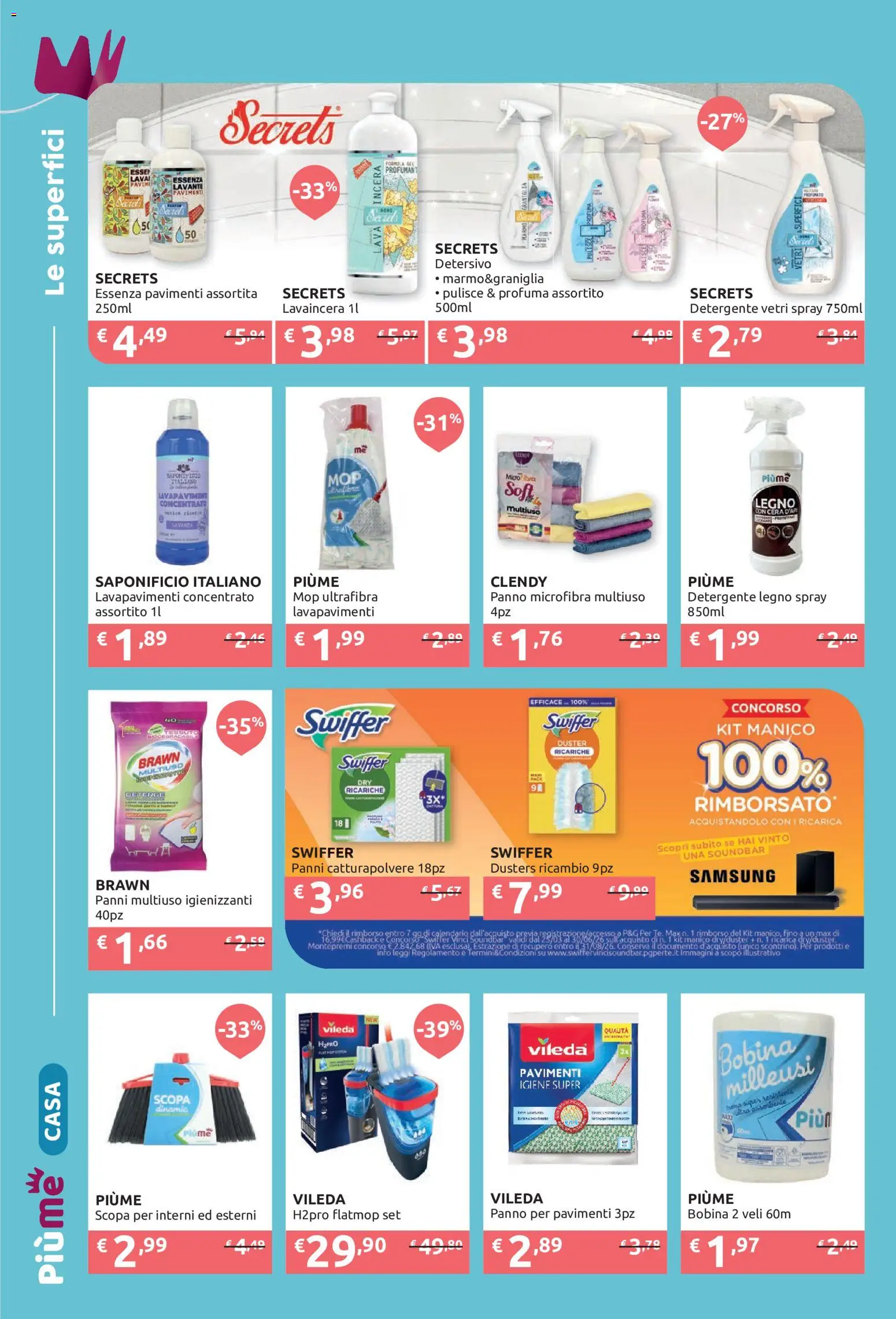 Volantino IperSoap del 01.06.2026 | Pagina: 6 | Prodotti: Panno microfibra, Detergente, Soundbar, Scopa