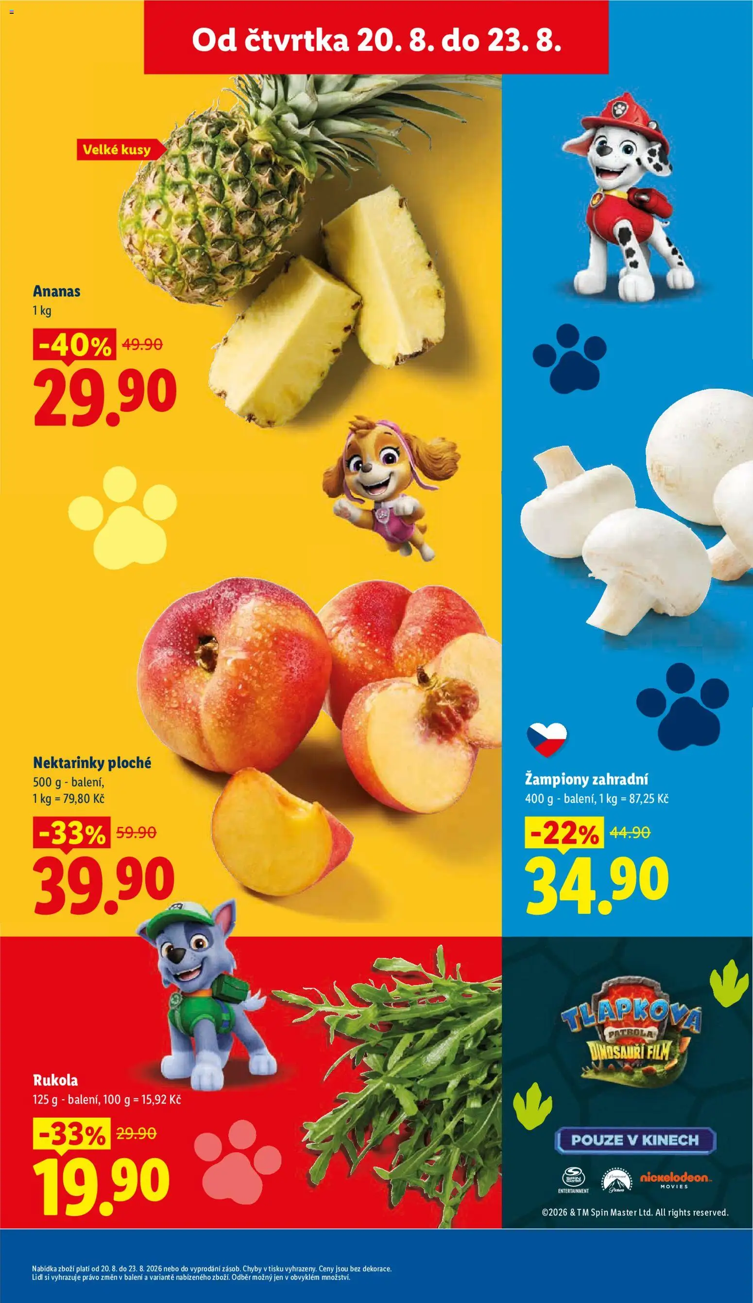Lidl leták od 20.08.2026 | Strana: 13 | Produkty: Tlapková patrola, Ananas, Dinosauři, Rukola