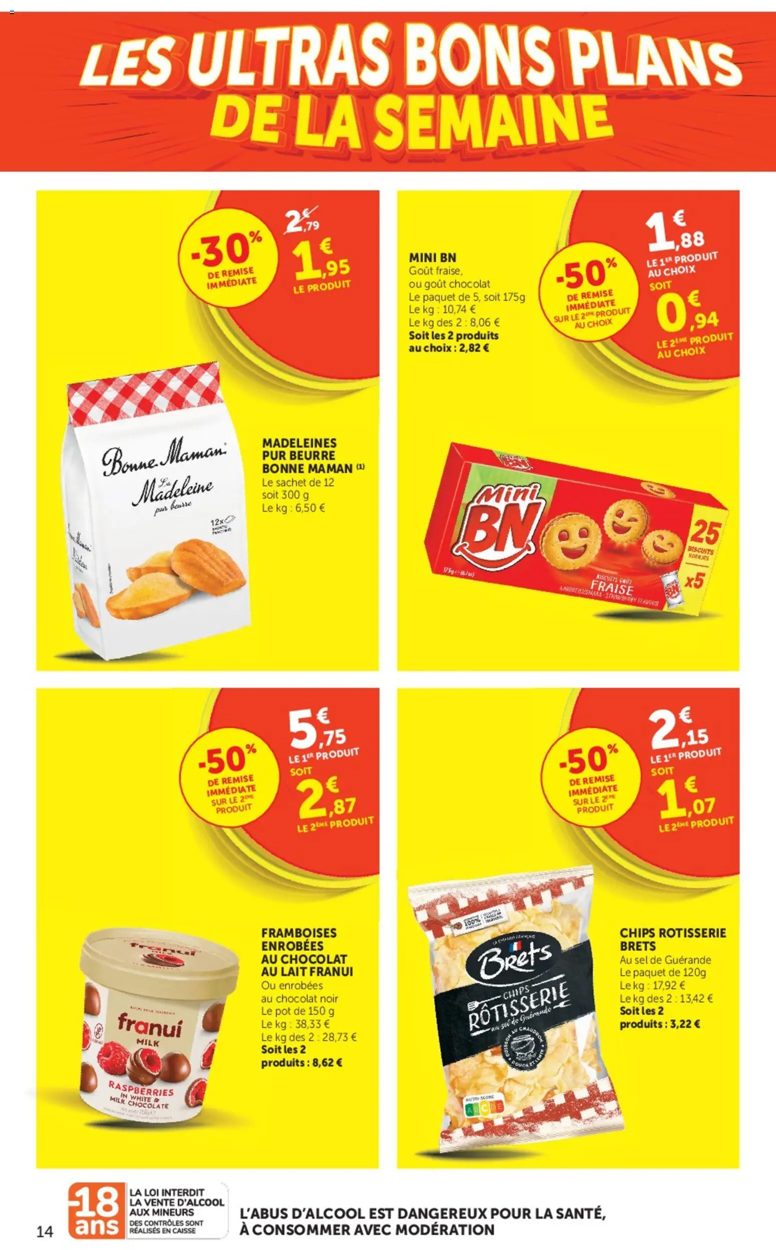 {H1} | Page: 14 | Produits: Fraise, Lait, Chocolat, Biscuits