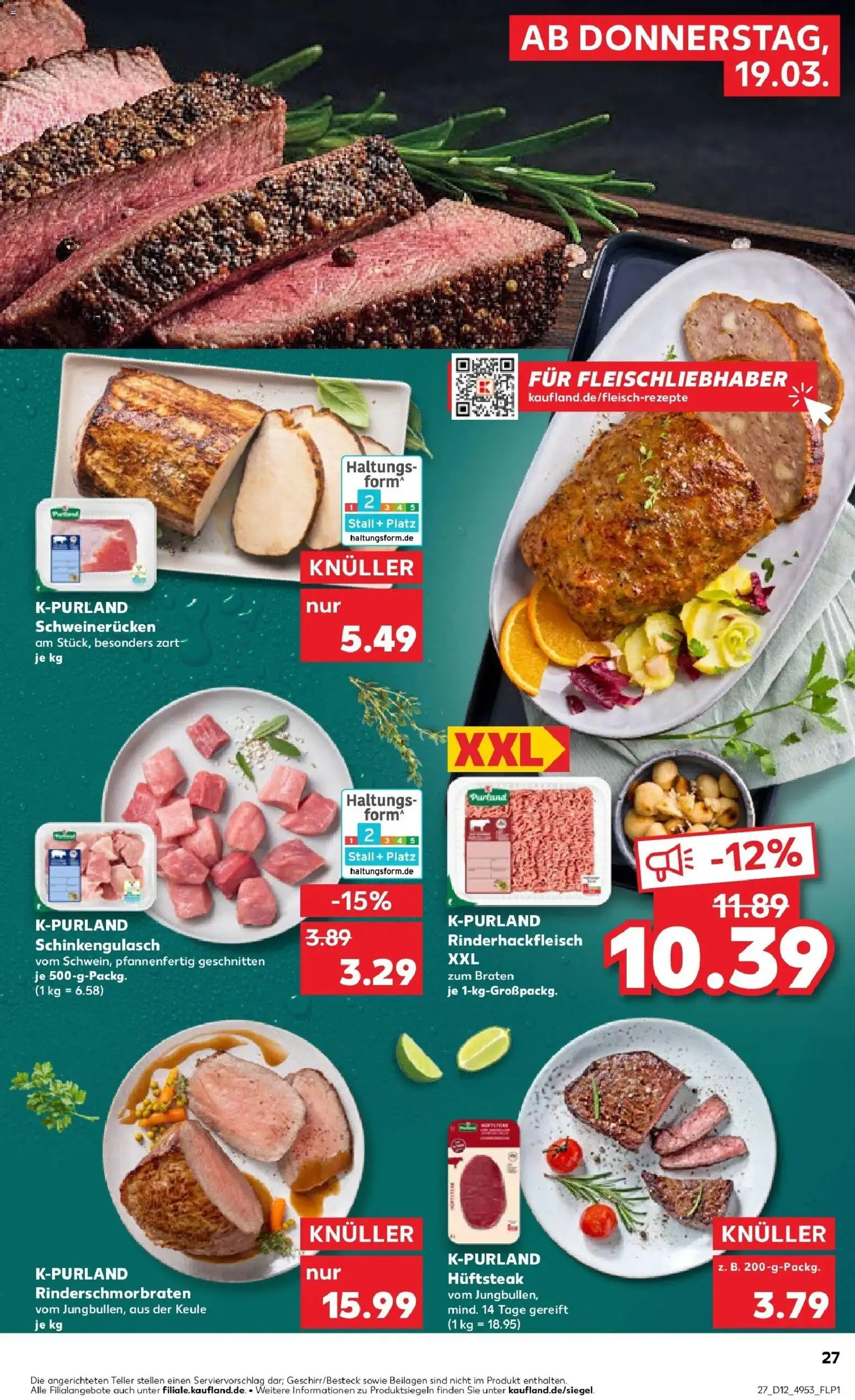 Kaufland Prospekt Alsdorf	 – gültig ab 19.03.2026 | Seite: 27 | Produkte: Schweinerucken