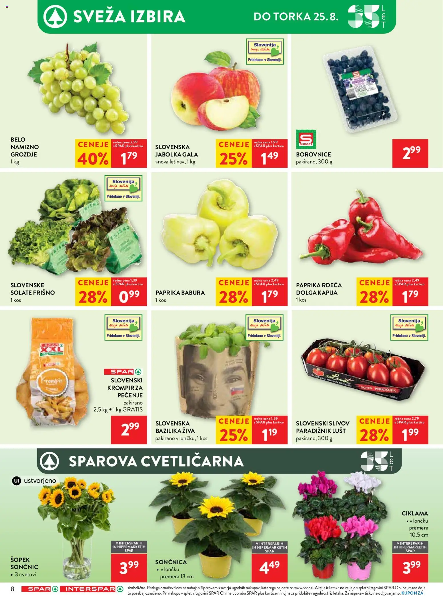 Novi Spar katalog ponudbe – veljaven od 19.08.2026 | Stran: 12 | Izdelki: Grozdje, Paprika, Kos, Borovnice