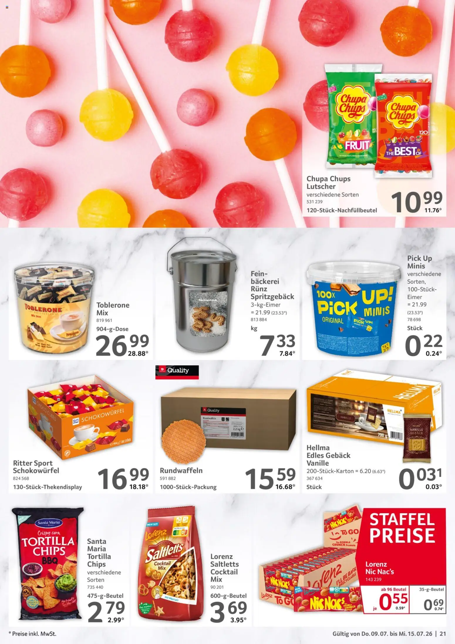 Selgros Prospekt – gültig ab 09.07.2026 | Seite: 21 | Produkte: Bäckerei, Box, Ritter sport, Chips