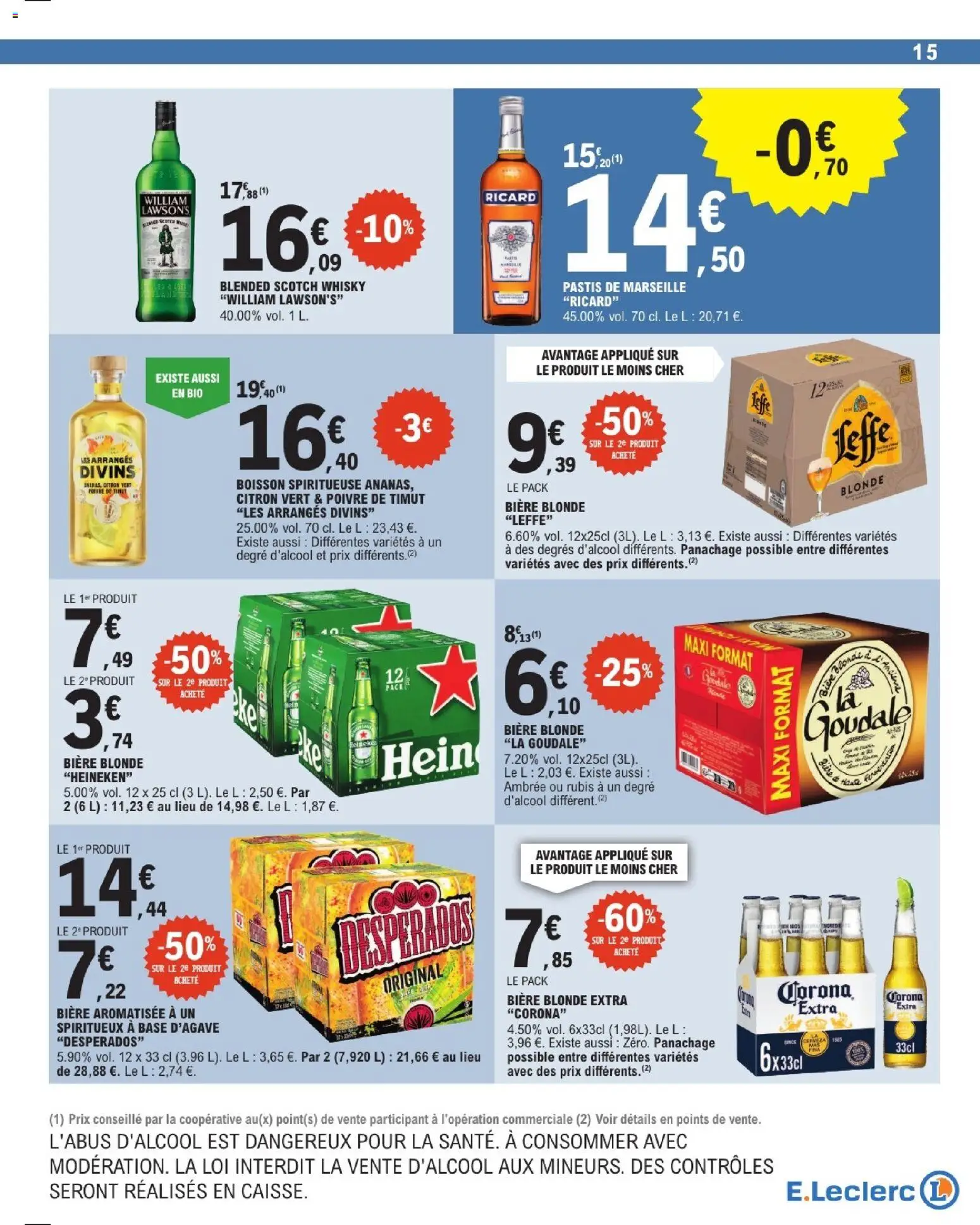 {H1} | Page: 15 | Produits: Whisky, Goudale, Ricard, Base