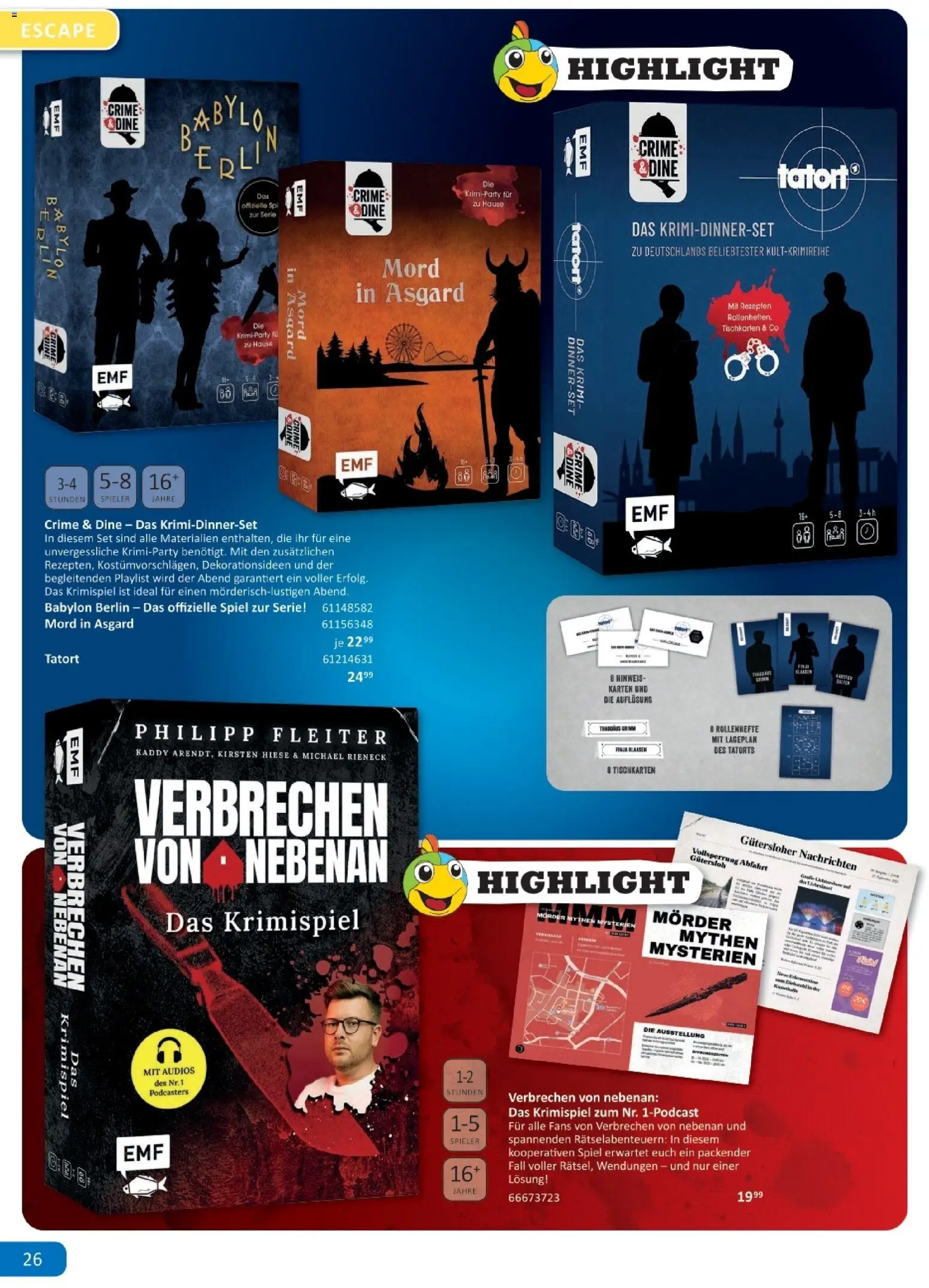 Vedes Spiele-, Buch- und Kreativprospekt – gültig ab 24.08.2026 | Seite: 26 | Produkte: Spiel