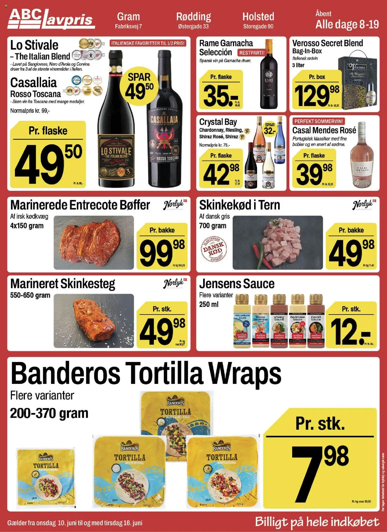 Abc Lavpris tilbudsavis – gyldig fra 10.06.2026 | Side: 6 | Produkter: Bøffer, Whisky, Entrecote, Bacon