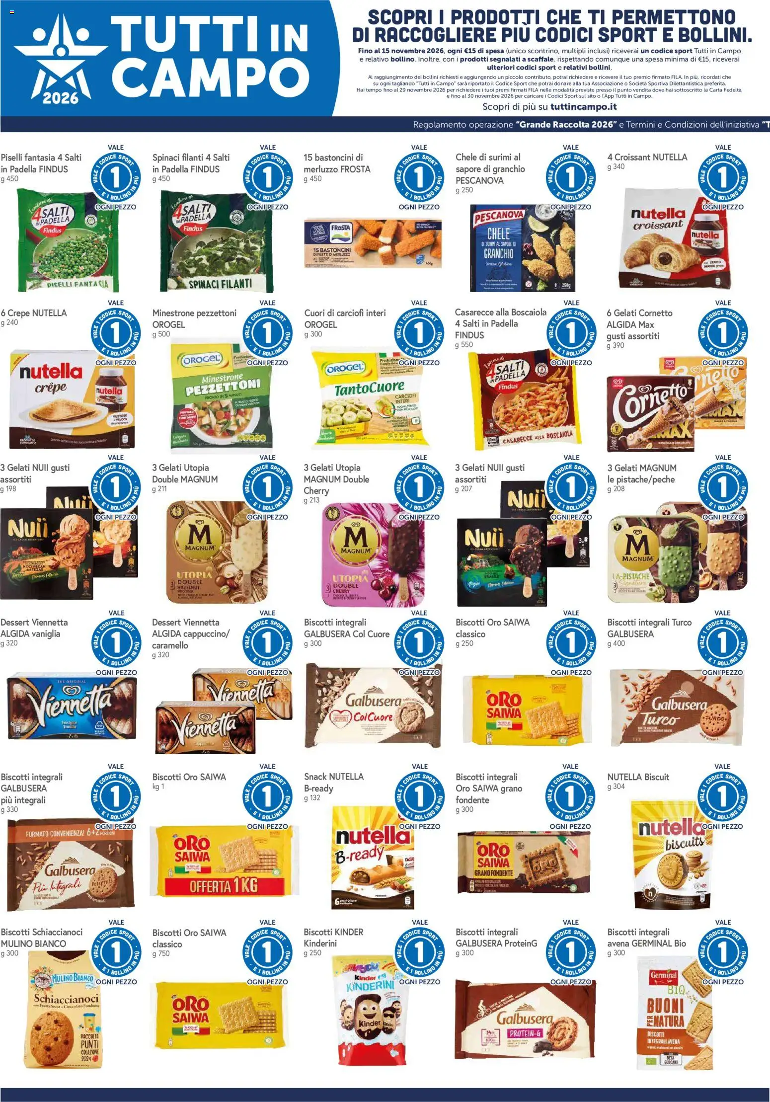 Volantino A&O del 30/09/2026 | Pagina: 4 | Prodotti: Frutta secca, Biscotti, Magnum, The