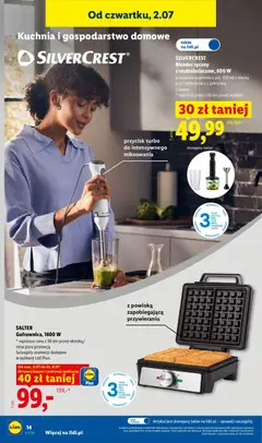 Pogląd oferty "SILVERCREST Blender ręczny z rozdrabniaczem, 600 W, Blender ręczny z rozdrabniaczem, 600 W, w zestawie pojemnik o poj. 700 ml z miarką oraz rozdrabniacz z pokrywką, 2 kolory" - ważna od 29.06.2026 | Strona: 20 | Produkty: Blender ręczny, Blender
