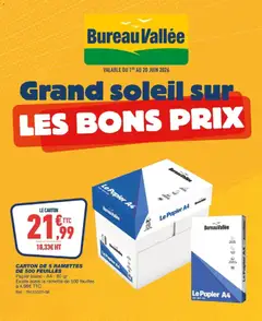 Bureau Vallée - Prévisualisation de Bureau Vallée - Grand soleil sur les bons prix valide à partir de 01.06.2026