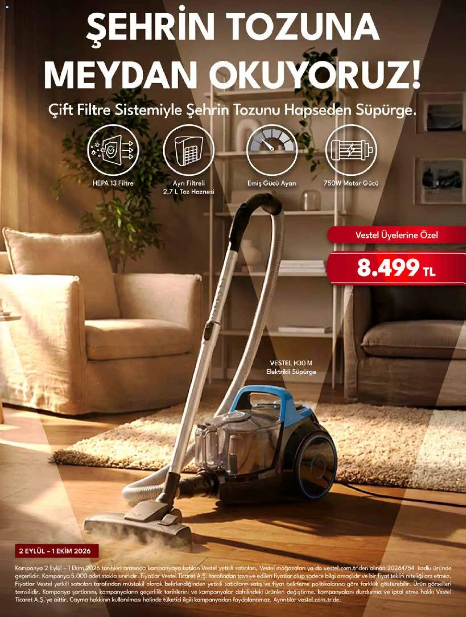 Vestel - Küçük Ev Aletleri - 02 Eylül 2026 tarihinden itibaren geçerlidir | Sayfa: 5 | Ürünler: Elektrikli süpürge