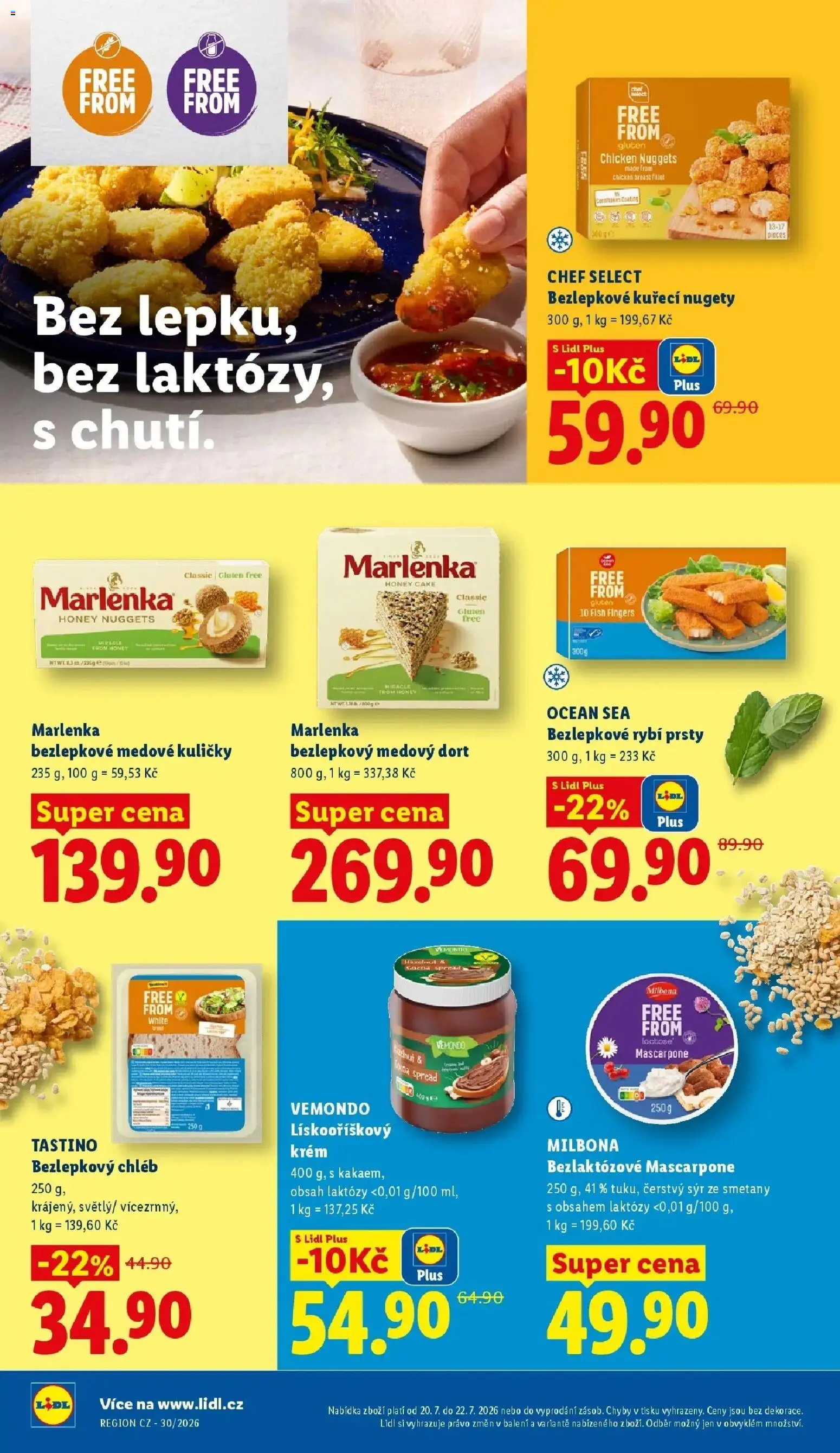 Lidl aktuální leták od 20.07.2026 | Strana: 22 | Produkty: Milbona, Rybí prsty, Kuličky, Marlenka