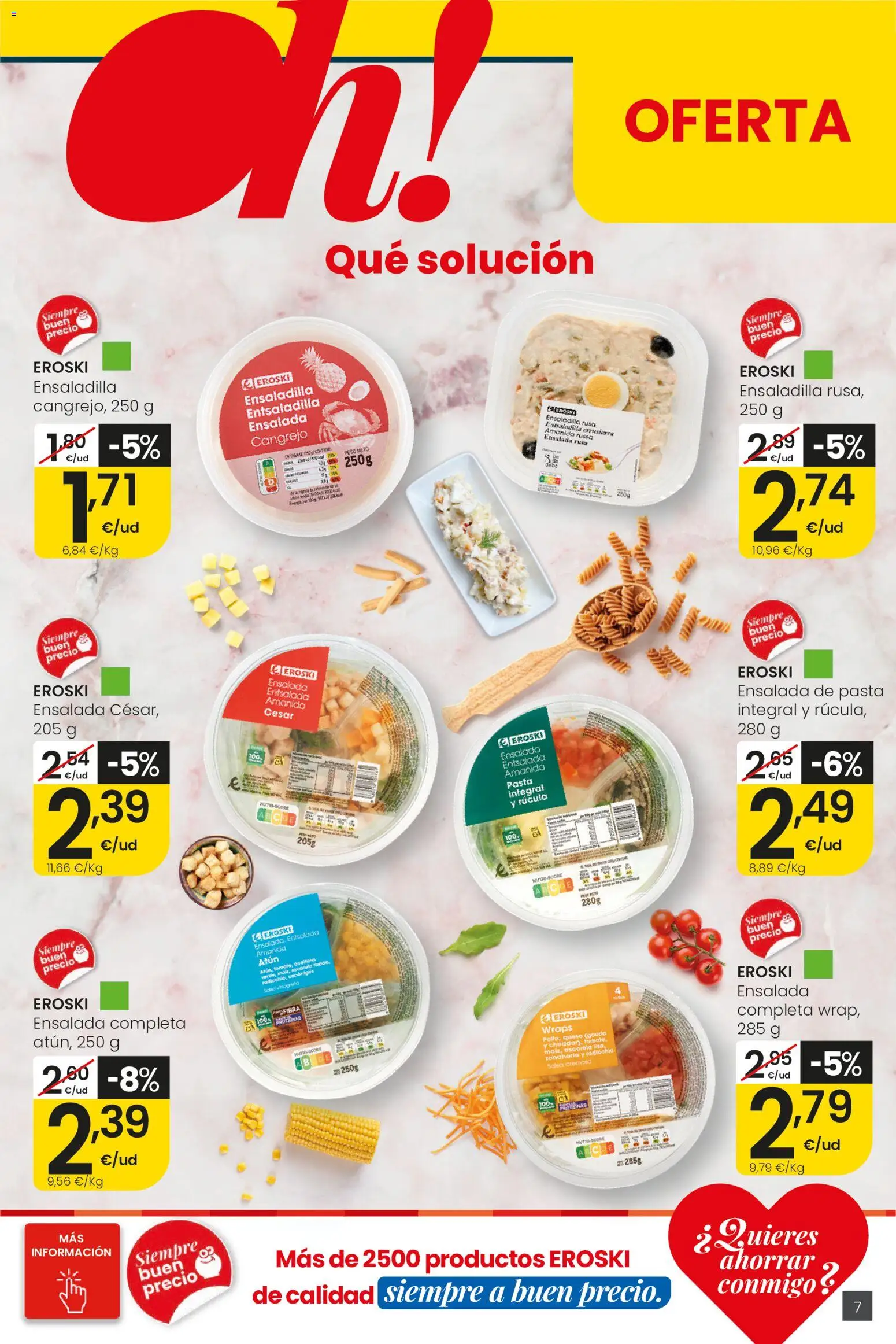 Eroski Nirekin aurreztu nahi Aliprox │ válido desde el 14.05.2026 | Página: 7 | Productos: Queso, Pasta, Ensalada, Queso Gouda