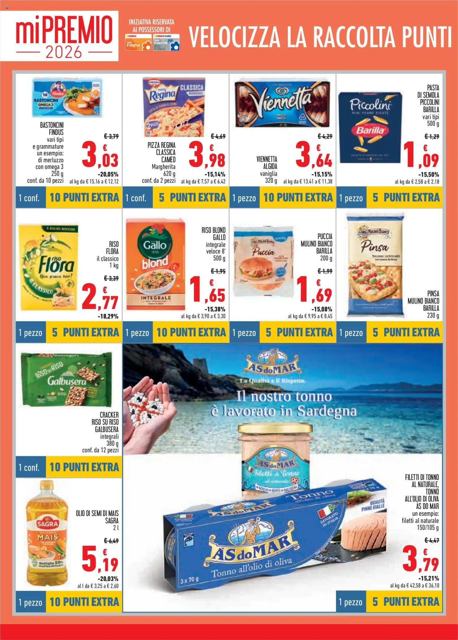 Volantino Conad del 16/07/2026 | Pagina: 12 | Prodotti: Pasta, Pinne, Tonno, Mais