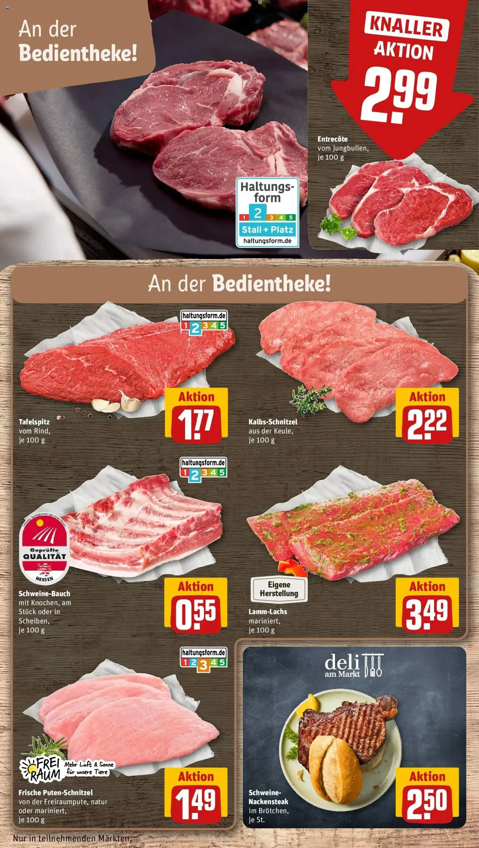 REWE Prospekt ab 04.05.2026 zum Blättern » Angebote | Seite: 14 | Produkte: Tafelspitz, Schweinebauch, Entrecote, Putenschnitzel