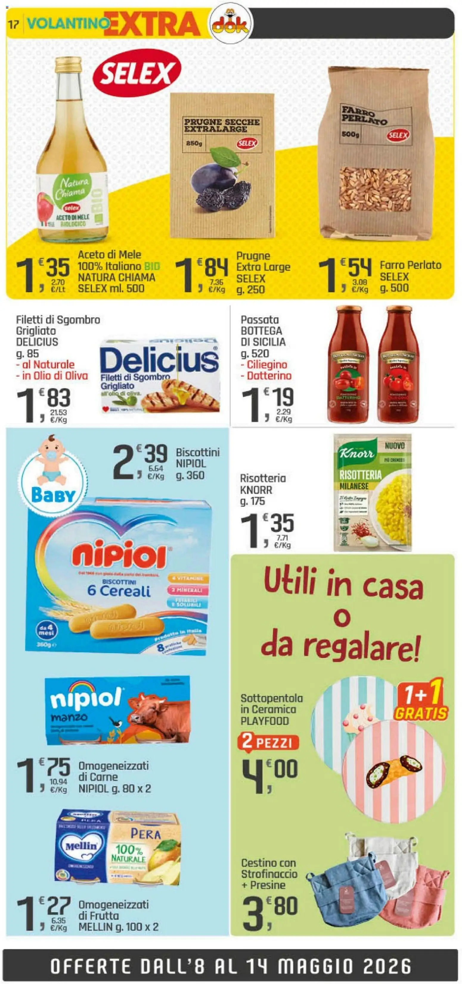 Volantino DOK del 04.05.2026 | Pagina: 17 | Prodotti: Aceto di mele, Olio, Cestino, Olio di Oliva