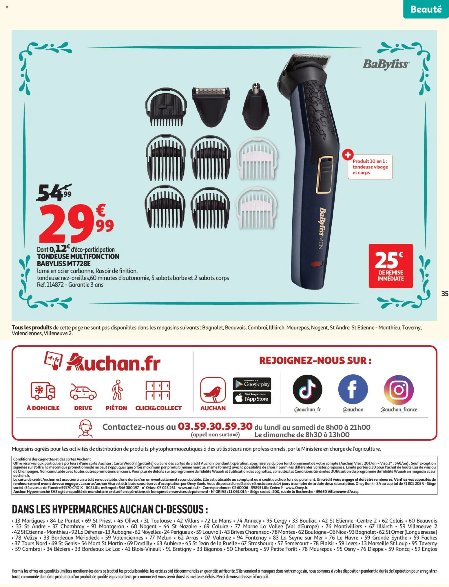 {H1} | Page: 35 | Produits: Rasoir, Tondeuse, Store