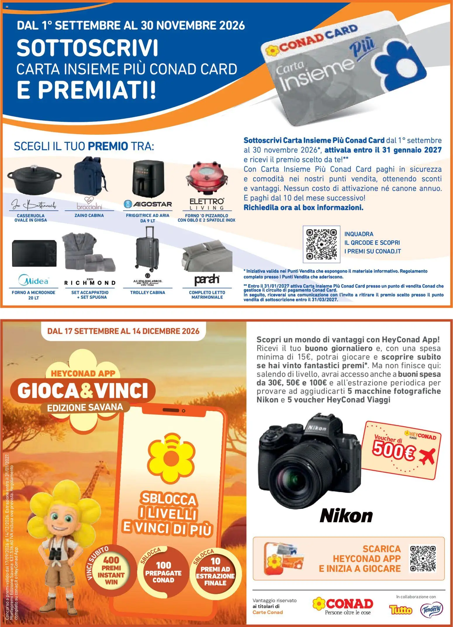 Volantino Conad del 23/09/2026 | Pagina: 19 | Prodotti: Tè, Letto matrimoniale, Forno a microonde, Casseruola
