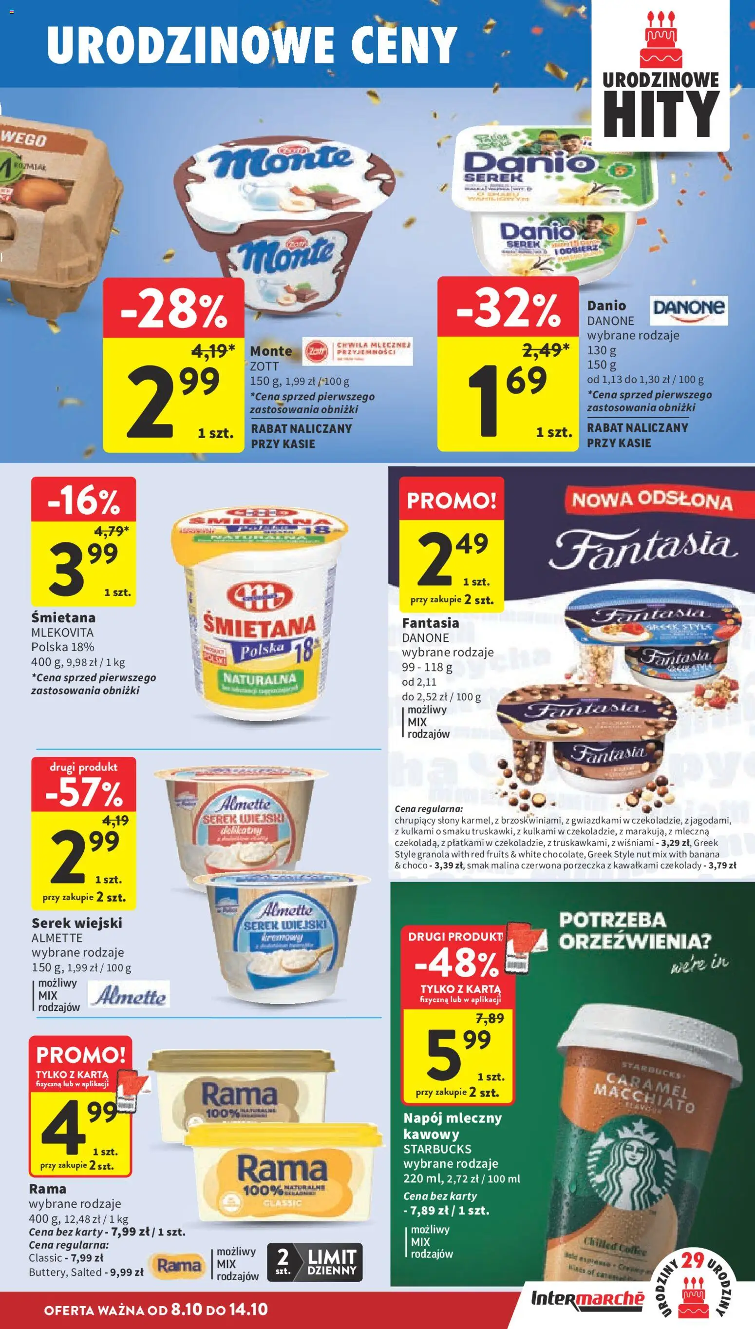 Intermarche gazetka od 08.10.2026 | Strona: 23 | Produkty: Karta, Porzeczka, Almette, Śmietana