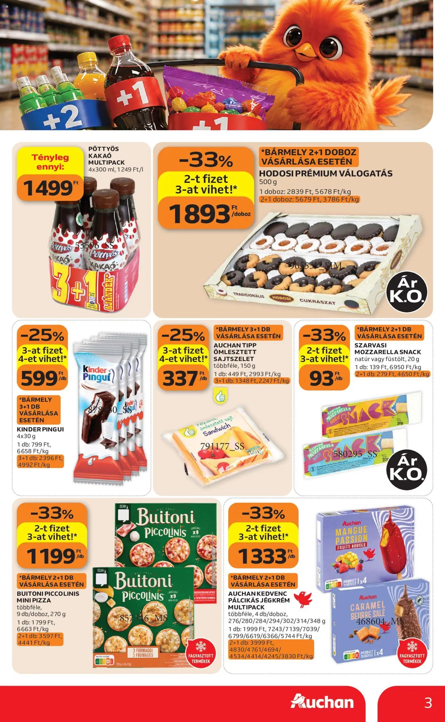 Auchan akciós ujság - amely érvényes a következő dátumtól: 2026.08.06. | Oldal: 3 | Termékek: Doboz, Pizza, Jégkrém, Pálcikás jégkrém
