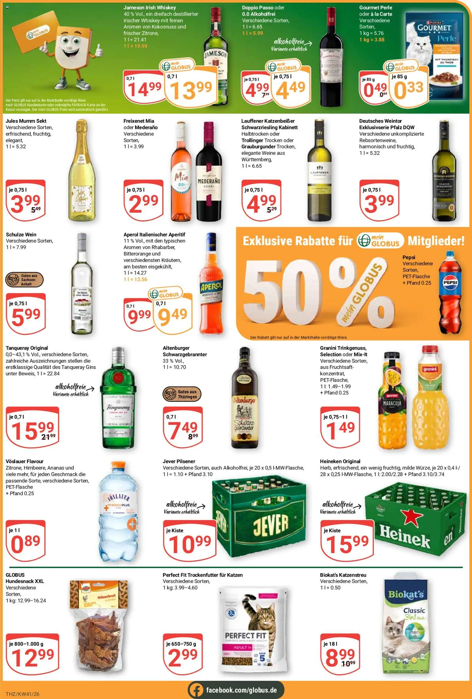 Globus Prospekt Theißen – gültig ab 05.10.2026 | Seite: 4 | Produkte: Jever, Aperol, Fruchtsaft, Whiskey