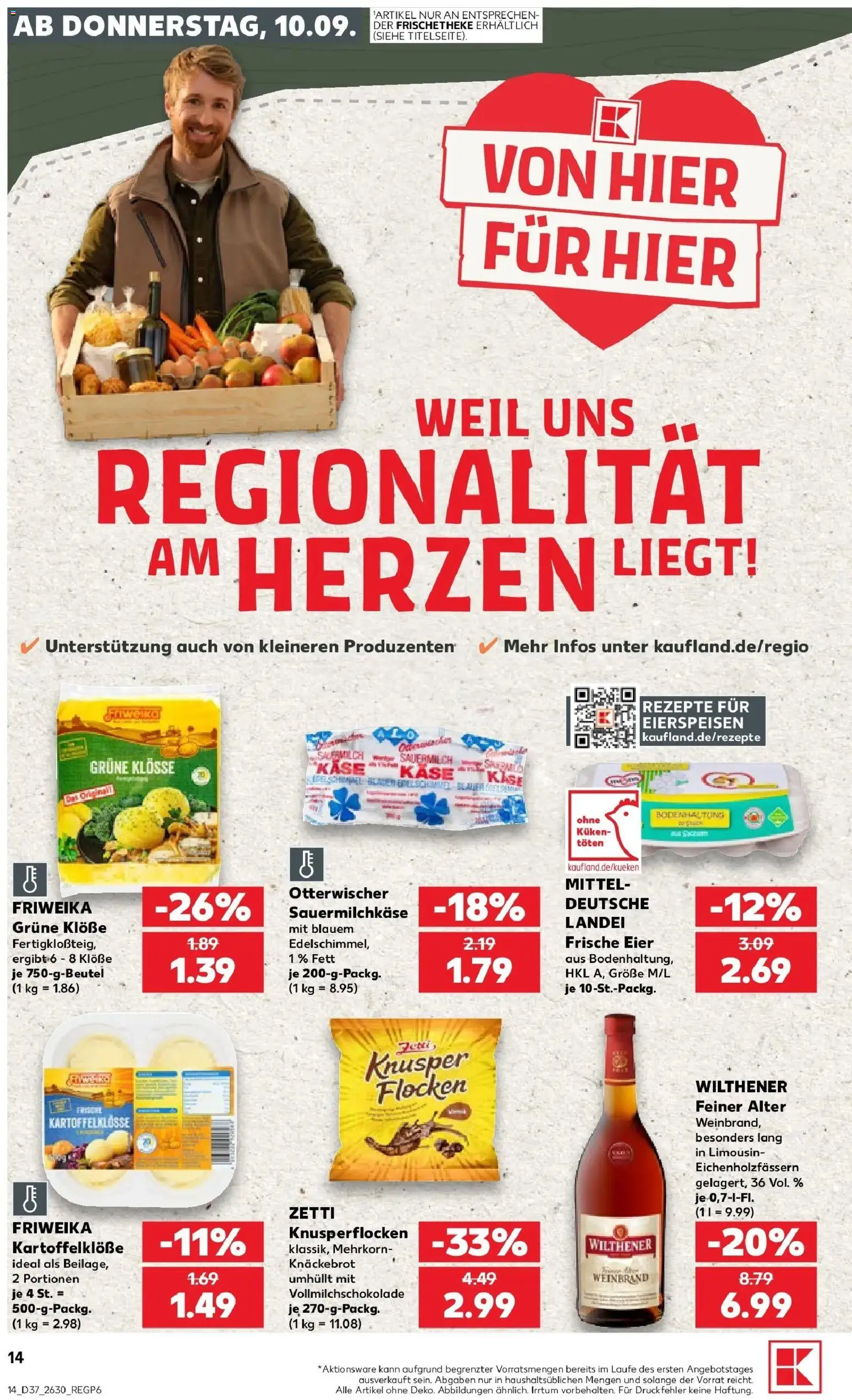 Prospekt Kaufland ab 07.09.2026 » Angebote Online zum Blättern | Seite: 23 | Produkte: Wilthener, Käse, Eier, Flocken