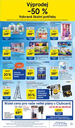 Náhled letáku Tesco leták - Hypermarket od 16.09.2026 | Strana: 29 | Produkty: Ceresit Stop vlhkosti, Nářadí, Baterie, Školní potřeby