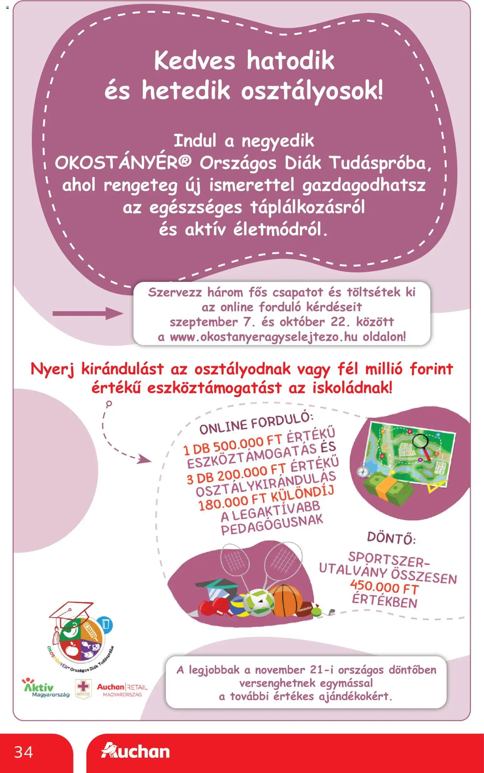 Auchan akciós ujság - amely érvényes a következő dátumtól: 2026.10.01. | Oldal: 34