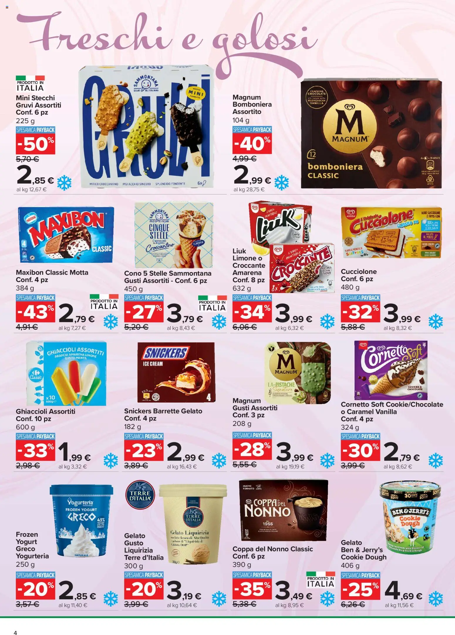 Volantino Carrefour del 16/07/2026 | Pagina: 4 | Prodotti: Yogurt, Gelato, Latte, Limone