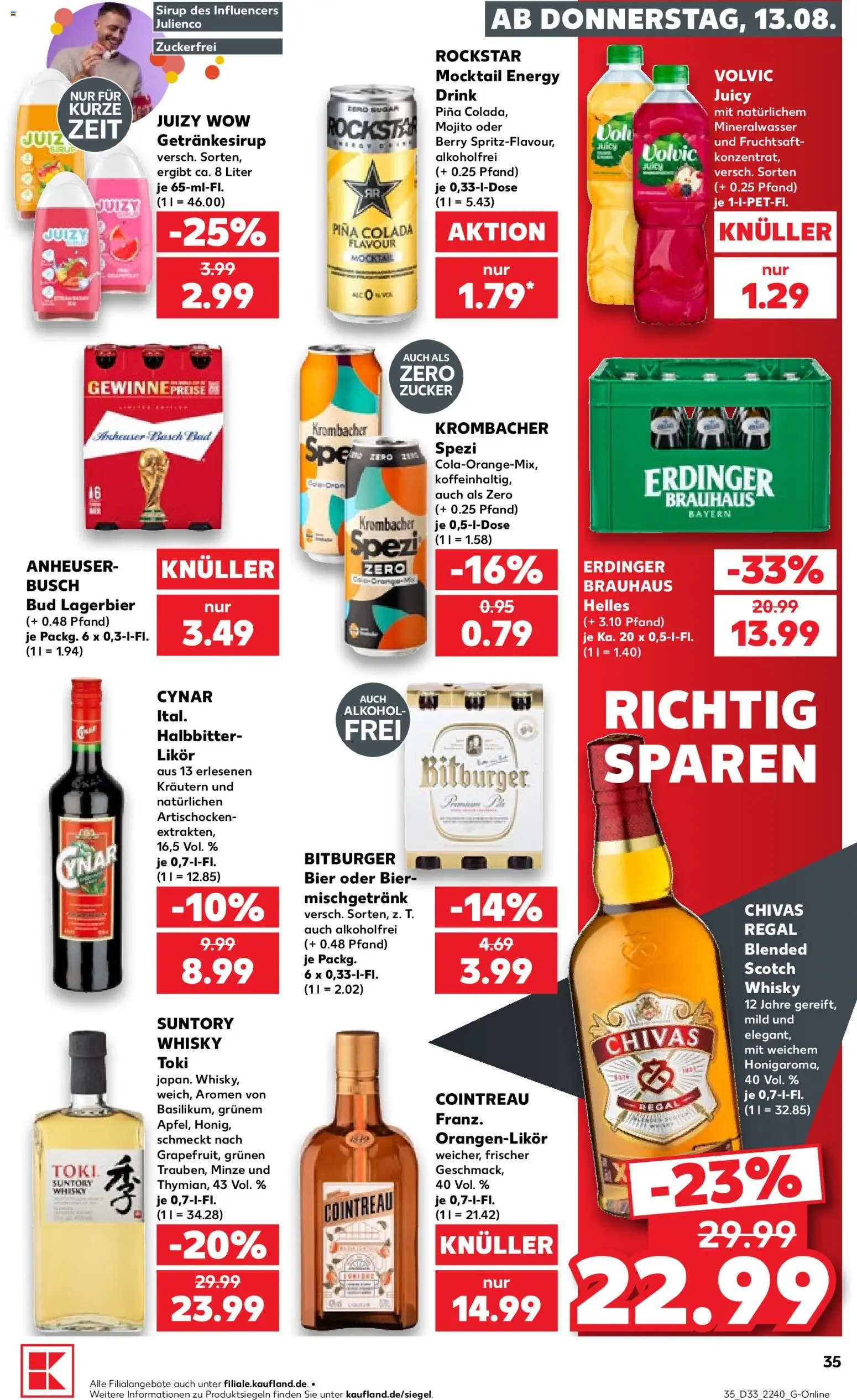 Kaufland Prospekt Stuttgart – gültig ab 13.08.2026 | Seite: 35 | Produkte: Bosch, Energy, Bad, Mineralwasser