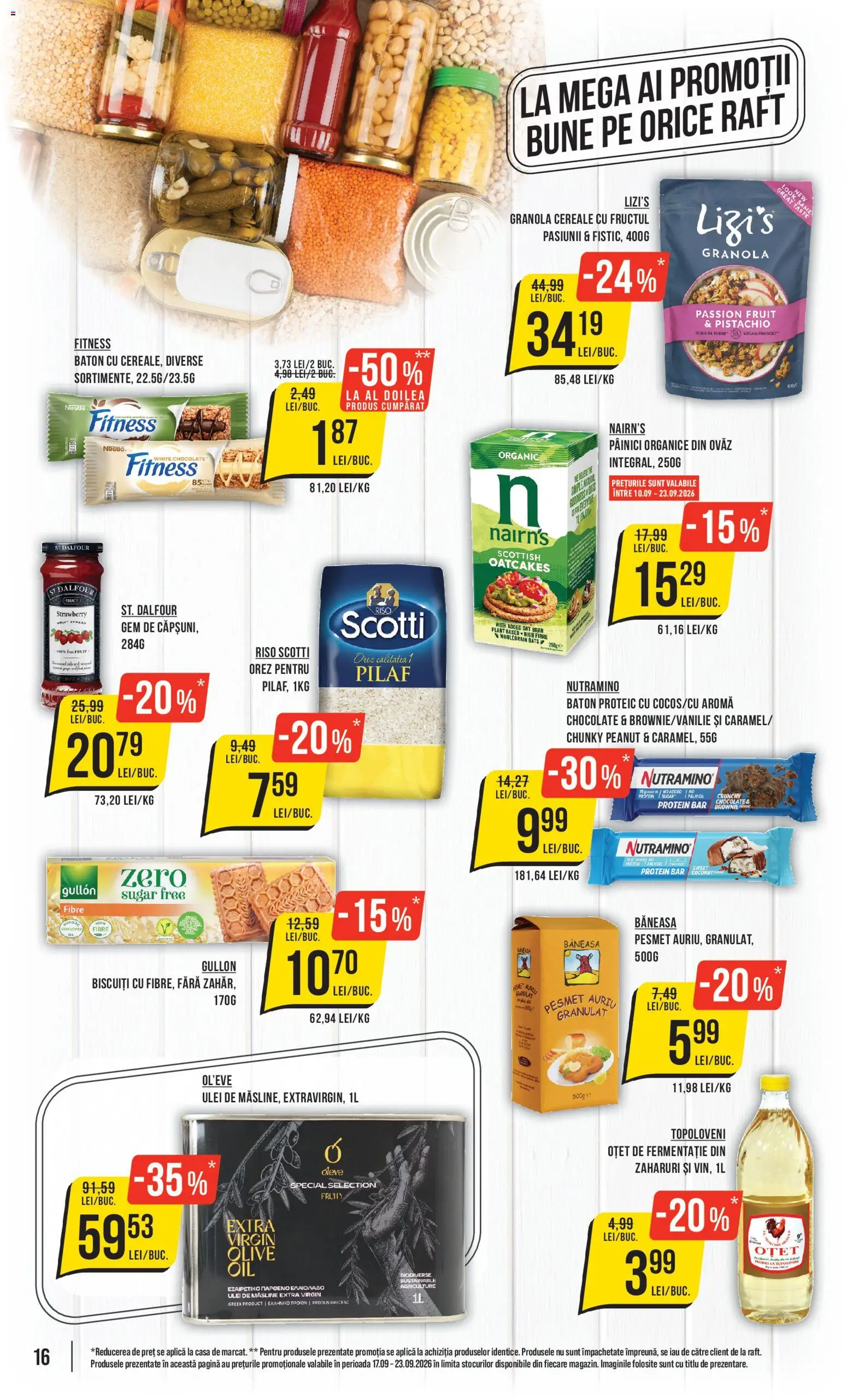 Noul catalog Mega Image – valabil de la 17.09.2026 | Pagină: 16 | Produse: Aplică, Pilaf, Gem, Biscuiți