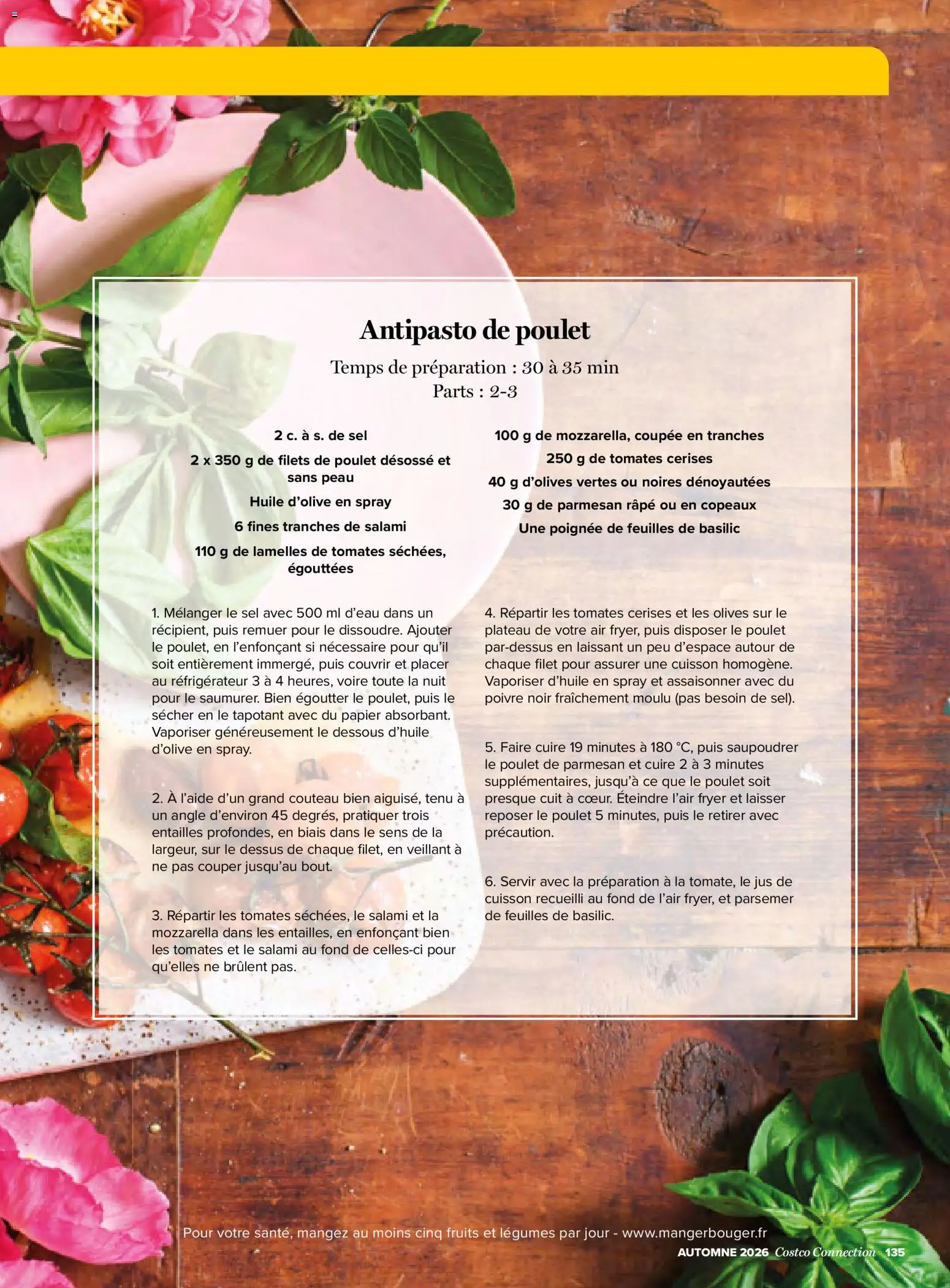 {H1} | Page: 135 | Produits: Olives, Poulet, Sel, Salami