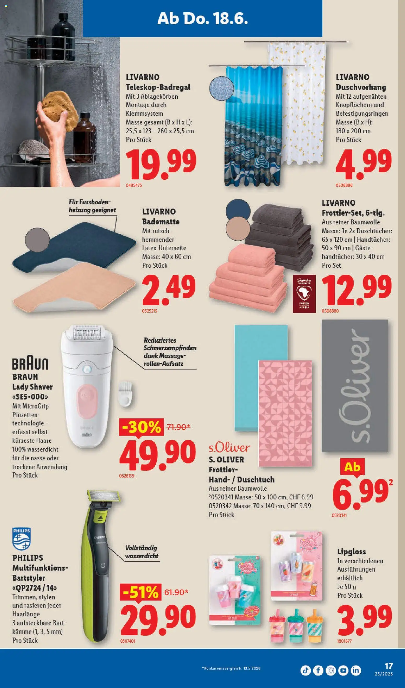 Lidl aktionen – gültig ab 18.06.2026 | Seite: 19 | Produkte: Lipgloss, Philips