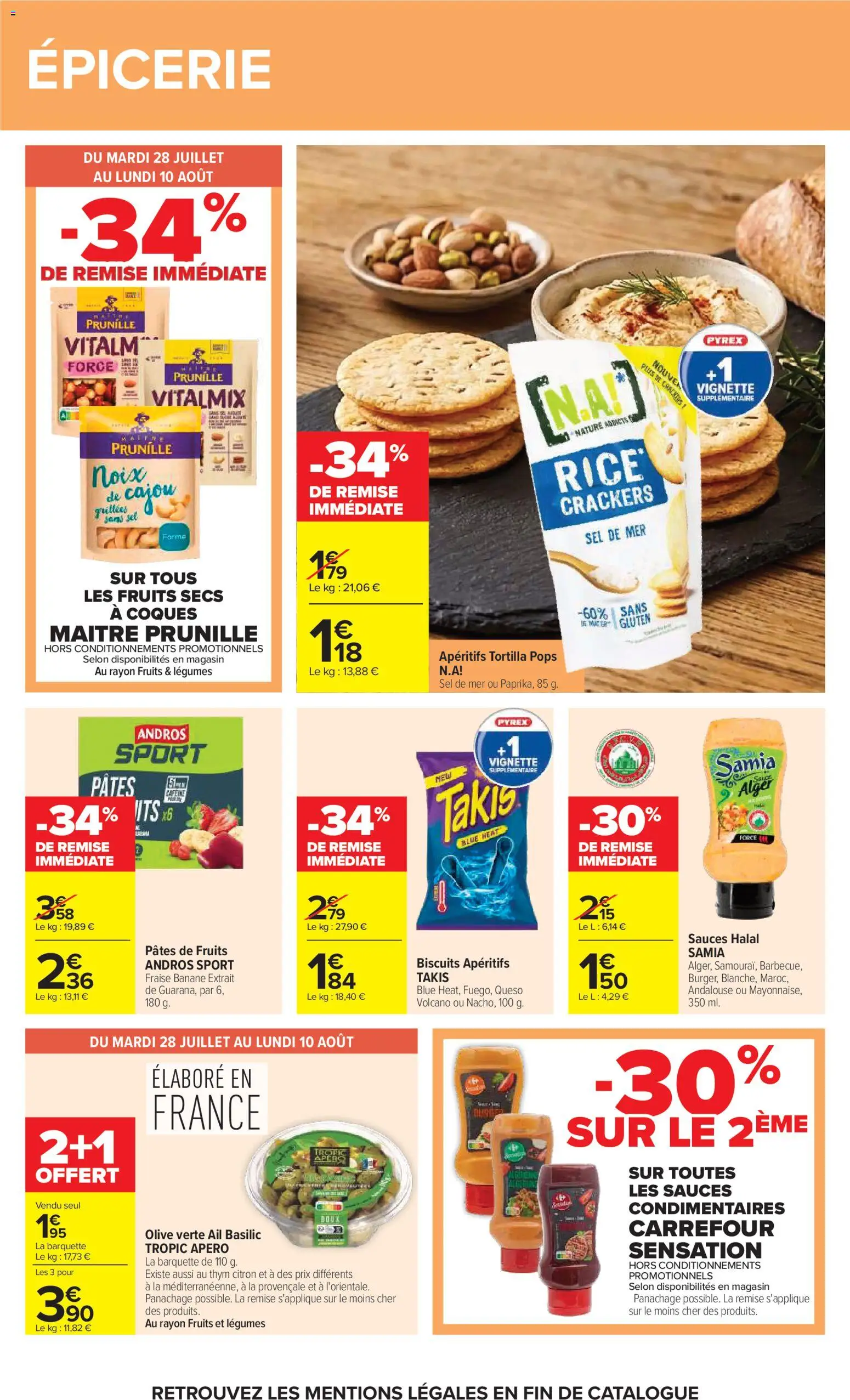 {H1} | Page: 44 | Produits: Pâtes de fruits, Olives, Sel, Chips