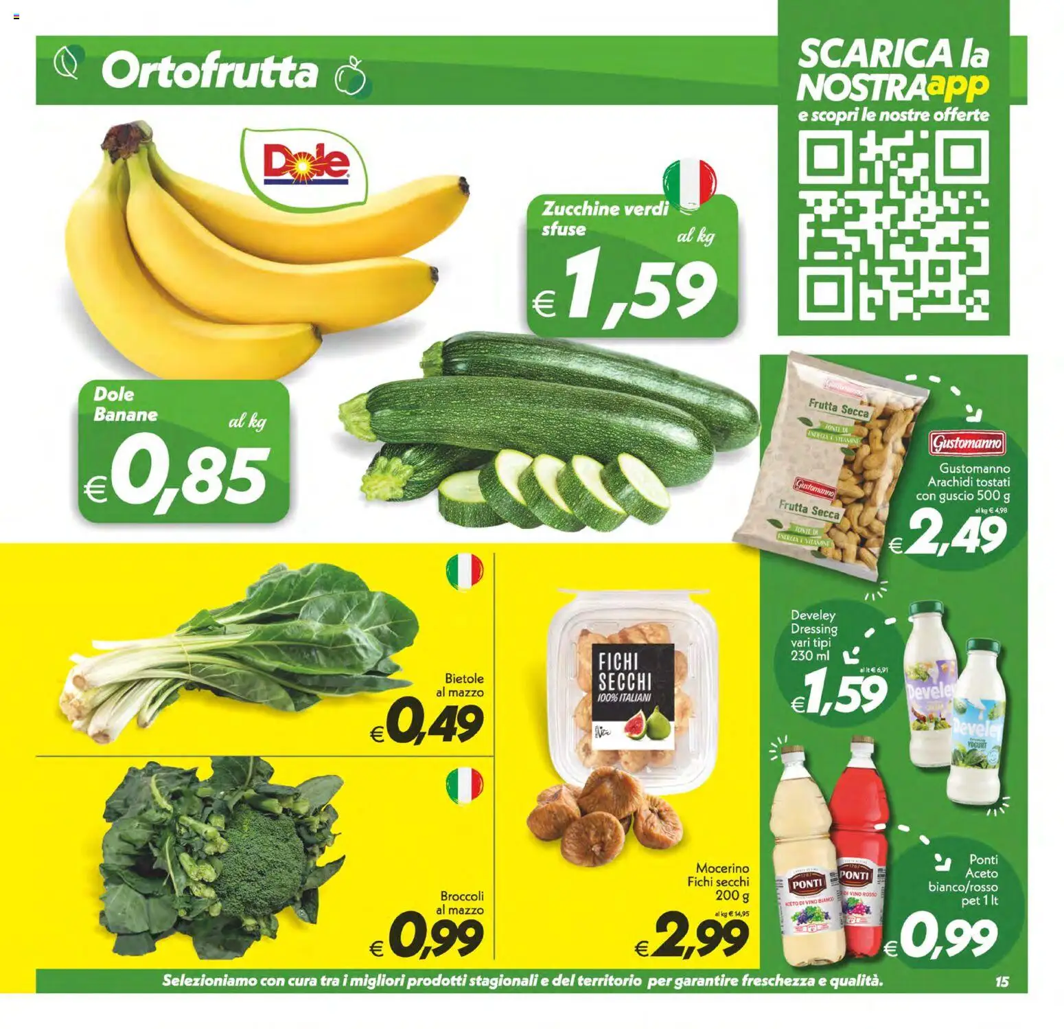Volantino SuperConveniente del 13/10/2026 | Pagina: 15 | Prodotti: Banane, Frutta, Arachidi, Zucchine