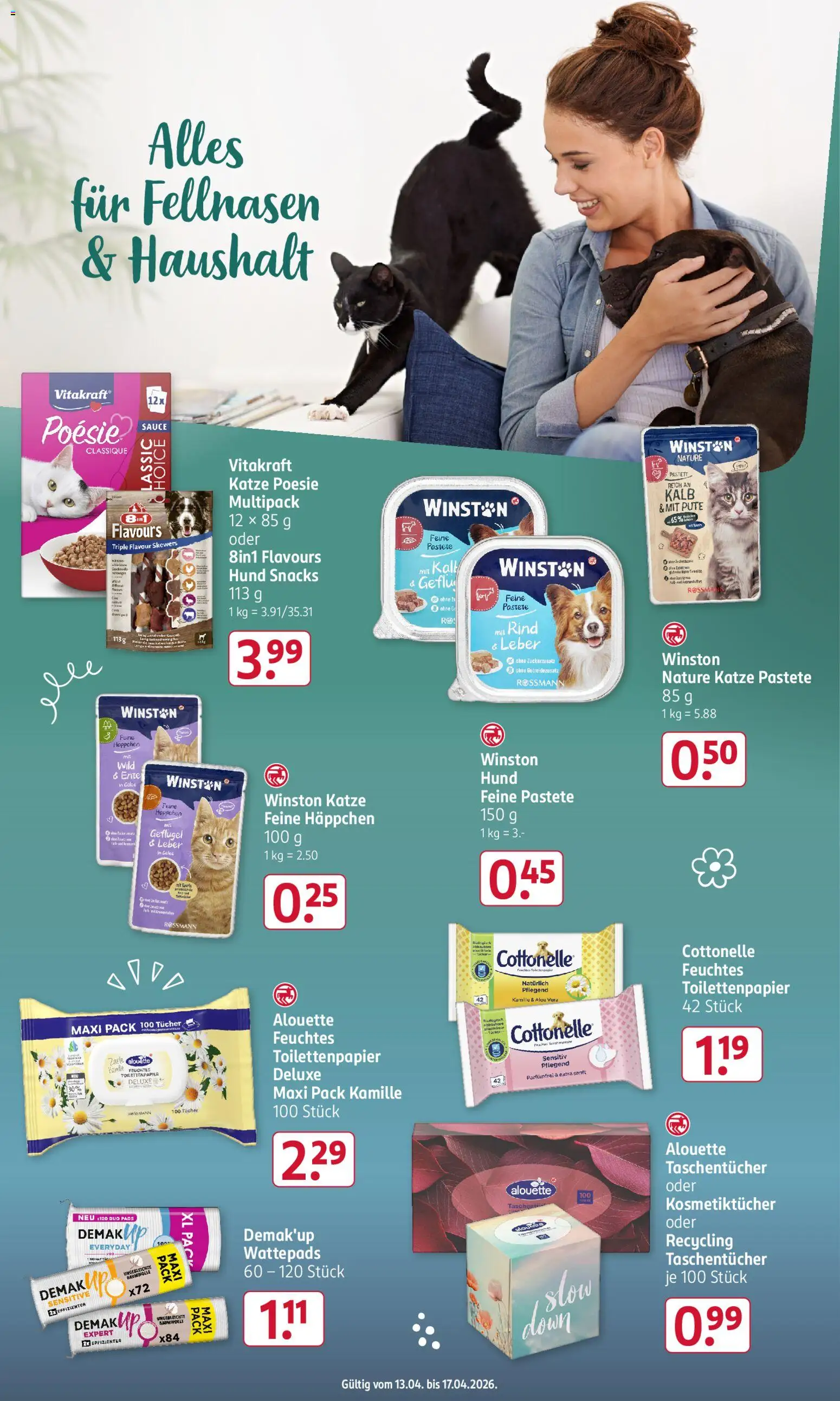 Rossmann Prospekt 	 – gültig ab 13.04.2026 | Seite: 17 | Produkte: Wattepads, Pute, Toilettenpapier, Feuchtes Toilettenpapier