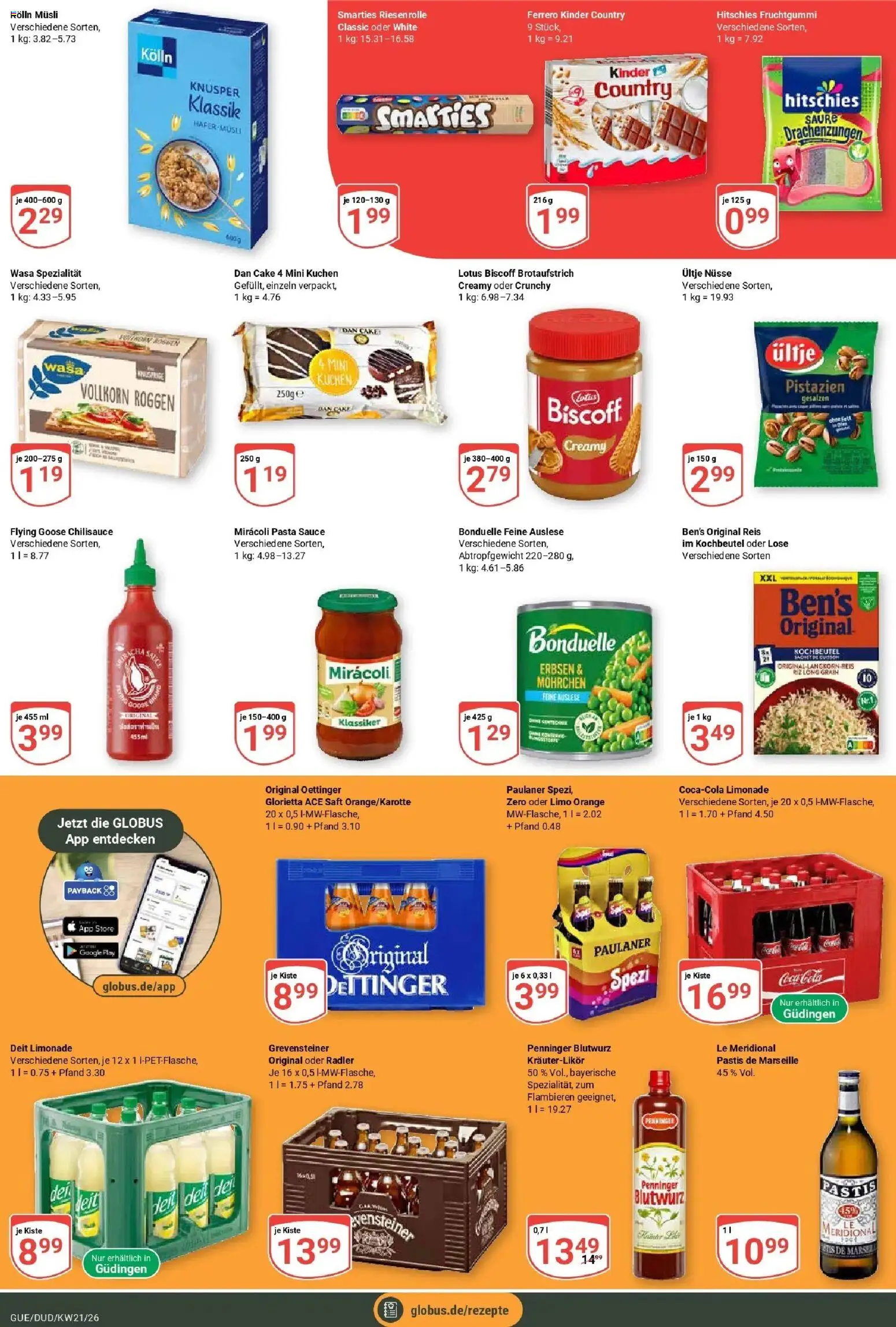 Globus Prospekt Saarbrücken-Güdingen – gültig ab 17.05.2026 | Seite: 4 | Produkte: Pasta, Kuchen, Nüsse, Erbsen