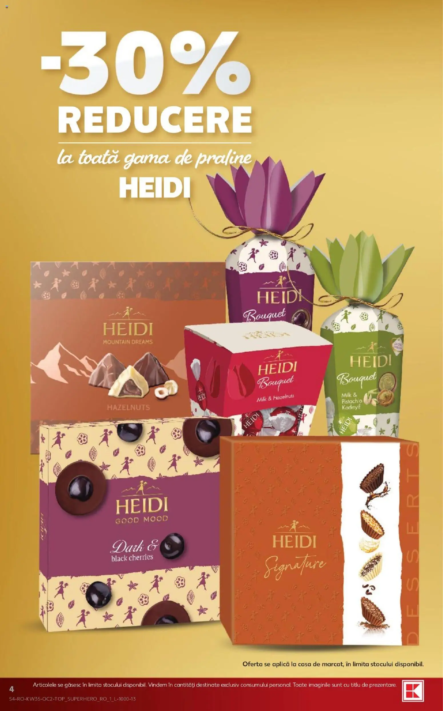 Noul catalog Kaufland – valabil de la 26.08.2026 | Pagină: 4 | Produse: Aplică, Praline, Heidi, Black
