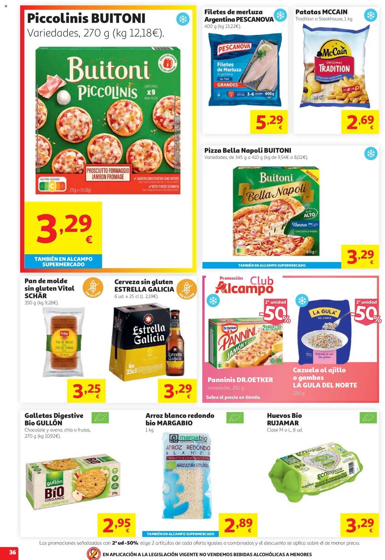 Alcampo - HG Unico │ válido desde el 13/08/2026 | Página: 36 | Productos: Pan, Jamón, Arroz, Galletas